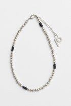 【プランク プロジェクト/PRANK PROJECT】のレザーコードボールチェーンネックレス / Onyx Ball Chain Necklace 人気、トレンドファッション・服の通販 founy(ファニー) ファッション Fashion レディースファッション Fashion for Women ジュエリー Jewelry ネックレス Necklaces & Pendants アクセサリー Fashion Accessories ガラス Glass, Glassware ネックレス Necklace, Pendant Necklace メタリック Metallic, Shiny Finish thumbnail SLV(シルバー)|ID: prp329100004953178 ipo3291000000037166974