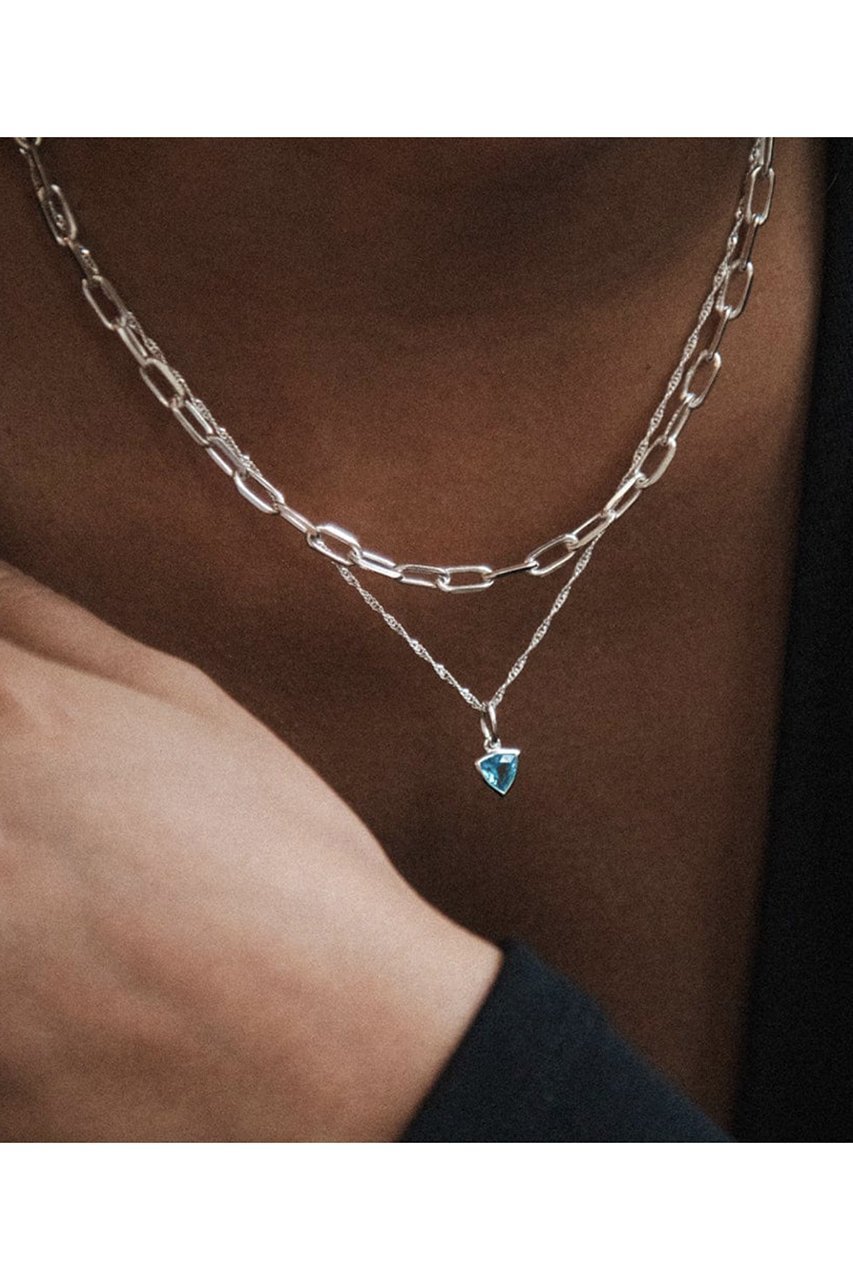 【デイジー ロンドン/DAISY LONDON】のDEC-BLUE TOPAZ SLV ネックレス 人気、トレンドファッション・服の通販 founy(ファニー) 　ファッション　Fashion　レディースファッション　Fashion for Women　ジュエリー　Jewelry　ネックレス　Necklaces & Pendants　シルバー　Silver, Metallic Silver　チェーン　Chain, Chain Strap　ツイスト　Tweed, Tweed Fabric　ネックレス　Necklace, Pendant Necklace　other-2|ID: prp329100004953199 ipo3291000000037167099