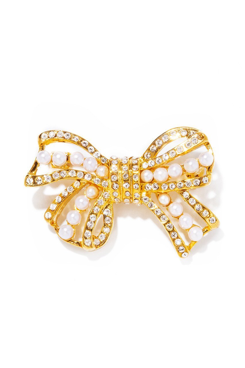 【イリスフォーセブン/IRIS 47】のbow ブローチ インテリア・キッズ・メンズ・レディースファッション・服の通販 founy(ファニー) 　ファッション　Fashion　レディースファッション　Fashion for Women　ジュエリー　Jewelry　ガラス　Glass, Glassware　コスチューム　Costume, Outfit　ジュエリー　Jewelry, Accessories　パール　Pearl, Pearl Accent　フレーム　Frame, Outline　ブローチ　Brooch, Pin Brooch　モダン　Modern, Contemporary　リボン　Ribbon, Bow　ゴールド|ID: prp329100004953301 ipo3291000000037167780