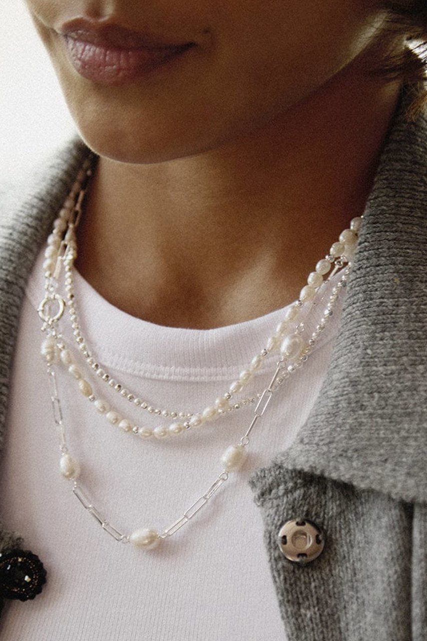 【デイジー ロンドン/DAISY LONDON】のPearl Beaded ネックレス 人気、トレンドファッション・服の通販 founy(ファニー) 　ファッション　Fashion　レディースファッション　Fashion for Women　ジュエリー　Jewelry　ネックレス　Necklaces & Pendants　エレガント 上品　Elegant　コンビ　Combo, Combination Style　ショート　Short, Short Length　シルバー　Silver, Metallic Silver　ネックレス　Necklace, Pendant Necklace　パール　Pearl, Pearl Accent　other-2|ID: prp329100004953318 ipo3291000000037167887