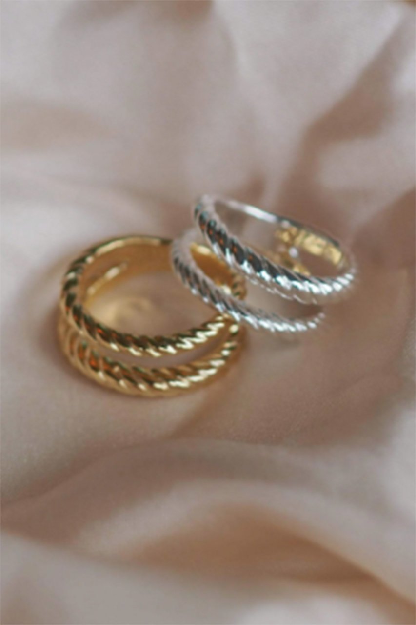 【デイジー ロンドン/DAISY LONDON】のDOUBLE ROPE リング 人気、トレンドファッション・服の通販 founy(ファニー) 　ファッション　Fashion　レディースファッション　Fashion for Women　ジュエリー　Jewelry　おすすめ　Recommended / Our Picks　クール　Cool, Chic　シルバー　Silver, Metallic Silver　シンプル　Simple, Minimal　トレンド　Trend, Trending Now　ミックス　Mix, Mixed Style　other-5|ID: prp329100004953392 ipo3291000000037168321