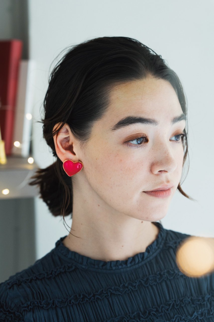 【セシル エ ジャンヌ/CECILE ET JEANNE】のエマイユ ハートピアス 人気、トレンドファッション・服の通販 founy(ファニー) 　ファッション　Fashion　レディースファッション　Fashion for Women　ジュエリー　Jewelry　ファッションリング　Fashion Rings　イヤリング・フープ・ドロップタイプ　Hoop, Drop & Clip Earrings　イヤリング　Earrings　ハンド　Hand, Handmade　人気　Popular, Best Seller　other-2|ID: prp329100004953398 ipo3291000000037168344