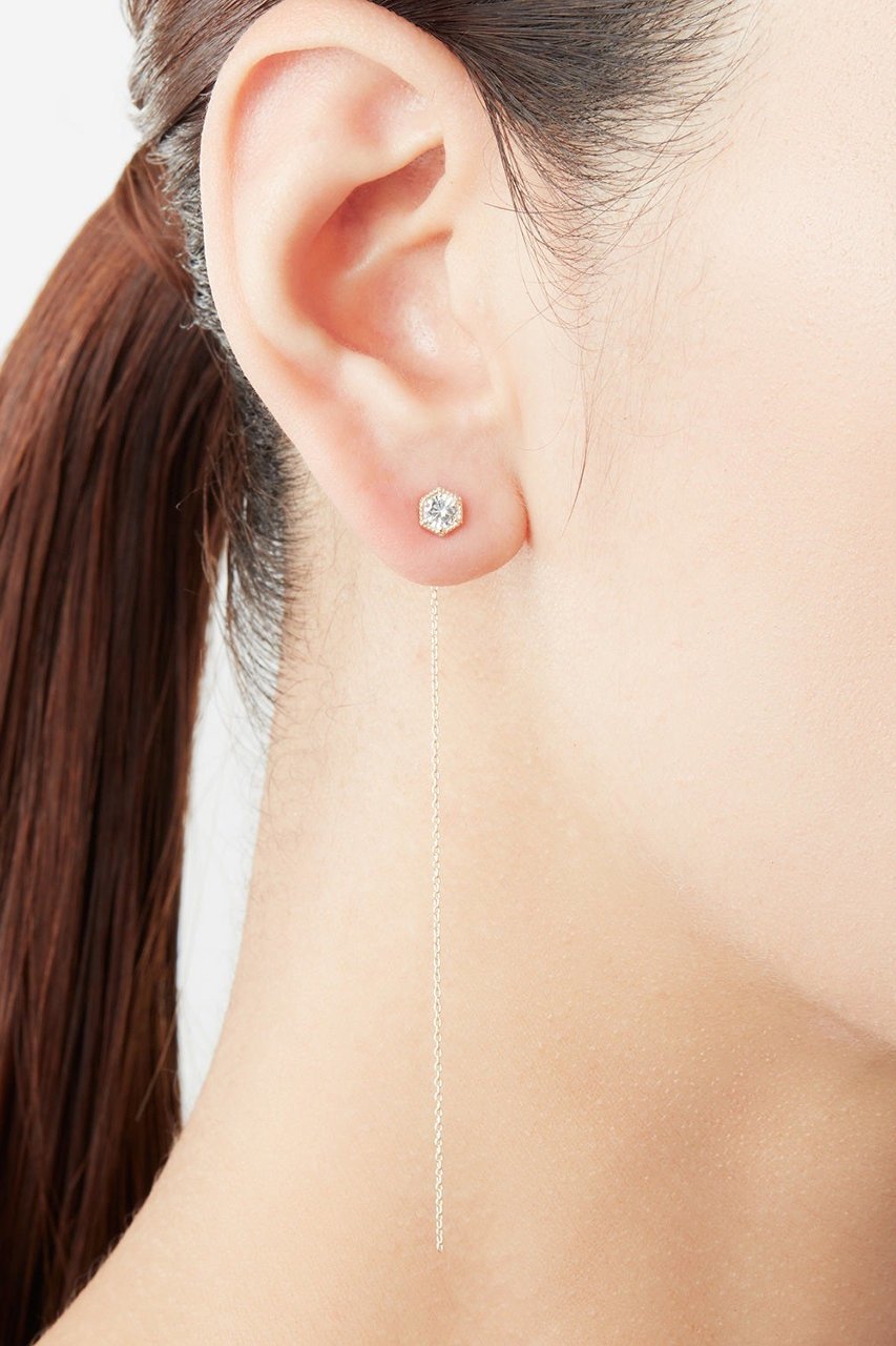 【オールニーク/ALLNIQUE】の【Hexagon Fukuda Makoto】ダイヤモンド 0.18ct ピアス(片耳用) 人気、トレンドファッション・服の通販 founy(ファニー) 　ファッションモデル・俳優・女優　Models　女性　Women　福田麻琴　Fukuda Makoto　ファッション　Fashion　レディースファッション　Fashion for Women　ジュエリー　Jewelry　ファッションリング　Fashion Rings　イヤリング・フープ・ドロップタイプ　Hoop, Drop & Clip Earrings　イヤリング　Earrings　ダイヤモンド　Diamond, Brilliant Cut　チェーン　Chain, Chain Strap　片耳　One-Ear, Single Earring　other-2|ID: prp329100004953466 ipo3291000000037168720