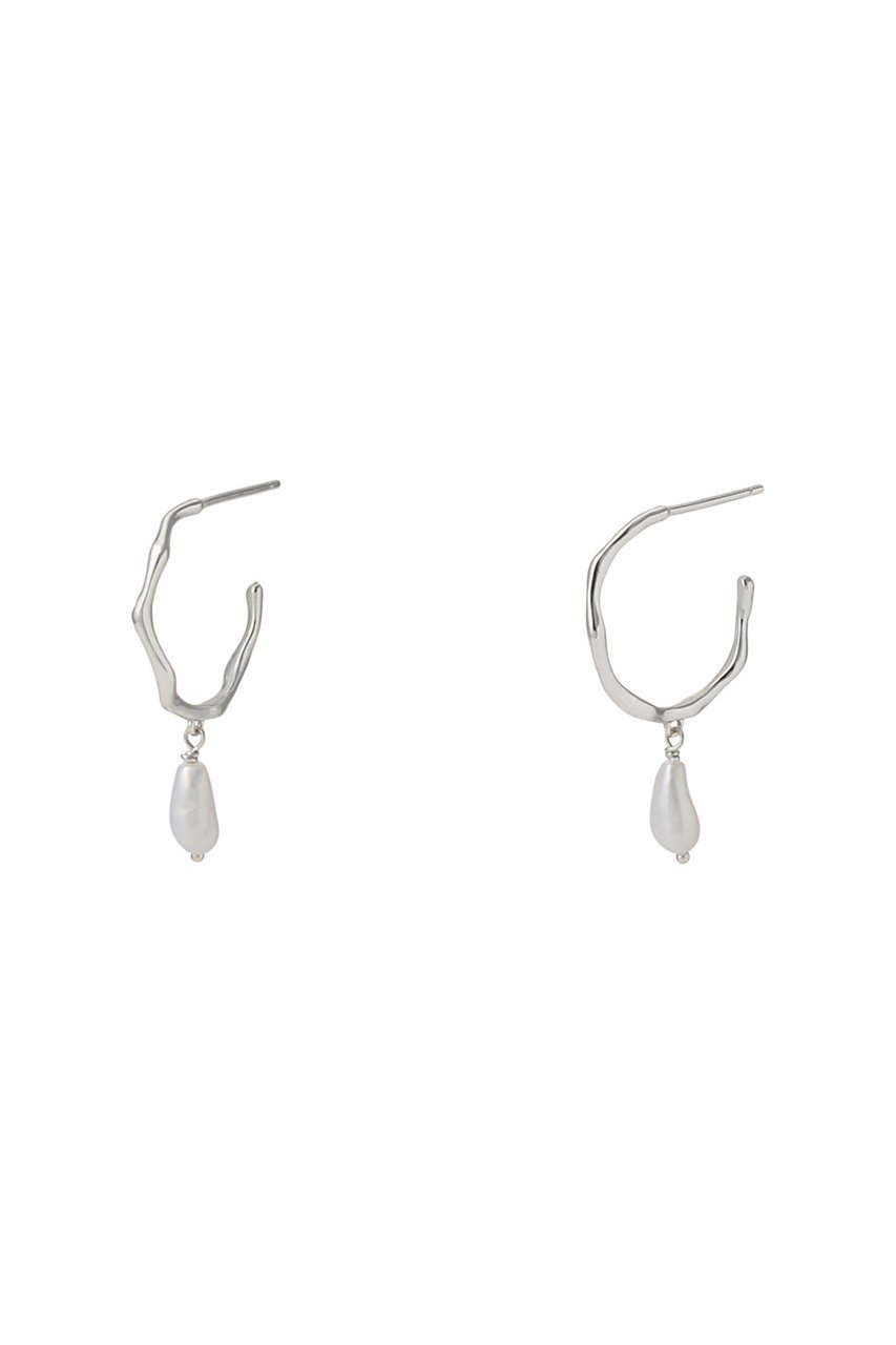 【デイジー ロンドン/DAISY LONDON】のORGANIC HOOP PEARL DROP ピアス インテリア・キッズ・メンズ・レディースファッション・服の通販 founy(ファニー) 　ファッション　Fashion　レディースファッション　Fashion for Women　ジュエリー　Jewelry　ファッションリング　Fashion Rings　イヤリング・フープ・ドロップタイプ　Hoop, Drop & Clip Earrings　イヤリング　Earrings　コレクション　Collection, Seasonal Line　シルバー　Silver, Metallic Silver　パール　Pearl, Pearl Accent　リュクス　Luxury, Elegant, High-End, Chic　エレガント 上品　Elegant　シルバー|ID: prp329100004953539 ipo3291000000037169101