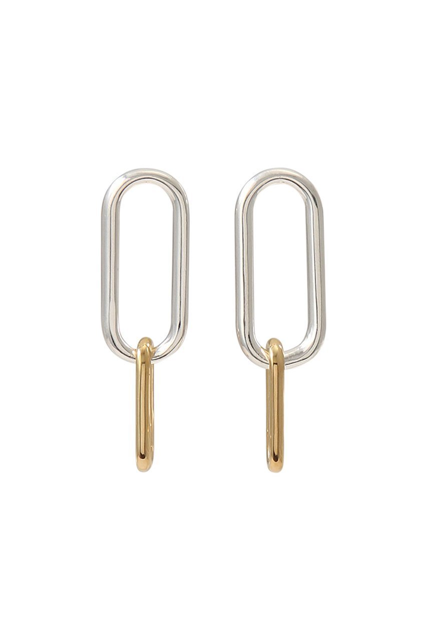 【マルティニーク/martinique】の【PHILIPPE AUDIBERT】バイカラーリンクピアス 人気、トレンドファッション・服の通販 founy(ファニー) 　ファッション　Fashion　レディースファッション　Fashion for Women　ジュエリー　Jewelry　ファッションリング　Fashion Rings　イヤリング・フープ・ドロップタイプ　Hoop, Drop & Clip Earrings　おすすめ　Recommended / Our Picks　イヤリング　Earrings　コンビ　Combo, Combination Style　シルバー　Silver, Metallic Silver　シンプル　Simple, Minimal　セットアップ　Set-Up, Coordinated Outfit　チェーン　Chain, Chain Strap　エレガント 上品　Elegant　 other-1|ID: prp329100004953612 ipo3291000000037169515