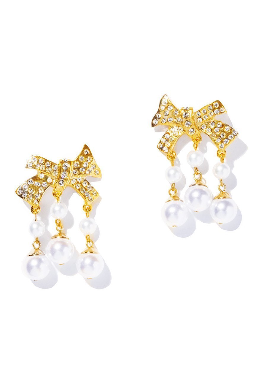 【イリスフォーセブン/IRIS 47】のbow pearl ピアス インテリア・キッズ・メンズ・レディースファッション・服の通販 founy(ファニー) 　ファッション　Fashion　レディースファッション　Fashion for Women　ジュエリー　Jewelry　ファッションリング　Fashion Rings　イヤリング・フープ・ドロップタイプ　Hoop, Drop & Clip Earrings　おすすめ　Recommended / Our Picks　イヤリング　Earrings　ガラス　Glass, Glassware　クラシック　Classic, Timeless Style　コスチューム　Costume, Outfit　ジュエリー　Jewelry, Accessories　パール　Pearl, Pearl Accent　ミックス　Mix, Mixed Style　モダン　Modern, Contemporary　モチーフ　Motif, Design Theme　リボン　Ribbon, Bow　ゴールド|ID: prp329100004953848 ipo3291000000037170881