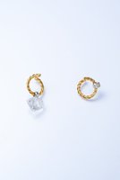 【プラウ/PLOW】のWreath ピアス S Charm Herkimer Quartz 大人の最旬トレンドファッション＆コーディネート founy(ファウニー) ファッション Fashion レディースファッション Fashion for Women ジュエリー Jewelry ファッションリング Fashion Rings イヤリング・フープ・ドロップタイプ Hoop, Drop & Clip Earrings イヤリング Earrings ジュエリー Jewelry, Accessories ダイヤモンド Diamond, Brilliant Cut チャーム Charm, Pendant モチーフ Motif, Design Theme ラウンド Round, Round Neck |ID:prp329100004953850