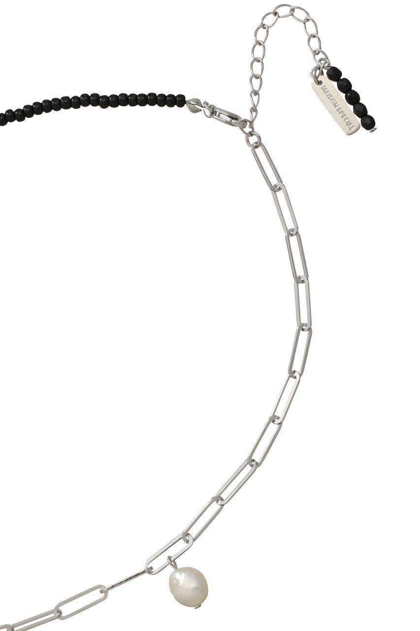 【メゾンスペシャル/MAISON SPECIAL】のMix Chain Motif Silver Necklace/ミックスチェーンモチーフシルバーネックレス 人気、トレンドファッション・服の通販 founy(ファニー) 　ファッション　Fashion　レディースファッション　Fashion for Women　ジュエリー　Jewelry　ネックレス　Necklaces & Pendants　ガラス　Glass, Glassware　コーティング　Coating, Coated Finish　チェーン　Chain, Chain Strap　ネックレス　Necklace, Pendant Necklace　パール　Pearl, Pearl Accent　エレガント 上品　Elegant　other-5|ID: prp329100004953876 ipo3291000000037171041