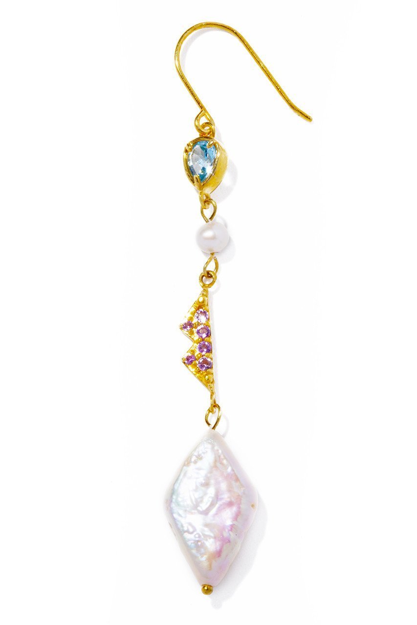 【ルボンボン/les bonbon】のart nouveau ピアス(片耳用) インテリア・キッズ・メンズ・レディースファッション・服の通販 founy(ファニー) 　ファッション　Fashion　レディースファッション　Fashion for Women　ジュエリー　Jewelry　ファッションリング　Fashion Rings　イヤリング・フープ・ドロップタイプ　Hoop, Drop & Clip Earrings　イヤリング　Earrings　シルク　Silk, 100% Silk　ダイヤモンド　Diamond, Brilliant Cut　パール　Pearl, Pearl Accent　モチーフ　Motif, Design Theme　エレガント 上品　Elegant　片耳　One-Ear, Single Earring　ブルー/ピンク|ID: prp329100004953963 ipo3291000000037171533