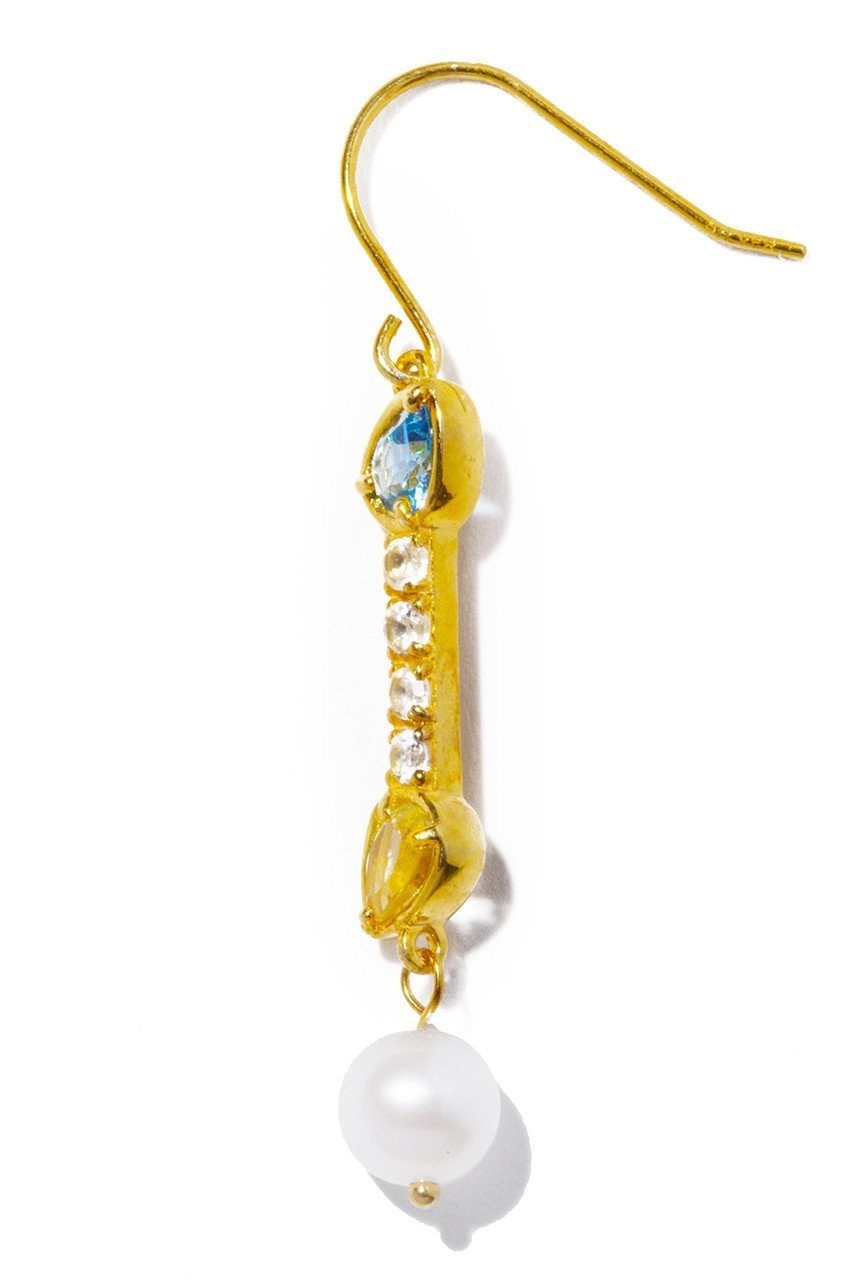 【ルボンボン/les bonbon】のlily pearl ピアス(片耳用) インテリア・キッズ・メンズ・レディースファッション・服の通販 founy(ファニー) 　ファッション　Fashion　レディースファッション　Fashion for Women　ジュエリー　Jewelry　ファッションリング　Fashion Rings　イヤリング・フープ・ドロップタイプ　Hoop, Drop & Clip Earrings　おすすめ　Recommended / Our Picks　イヤリング　Earrings　シンプル　Simple, Minimal　パール　Pearl, Pearl Accent　片耳　One-Ear, Single Earring　ブルー/イエロー|ID: prp329100004953965 ipo3291000000037171545