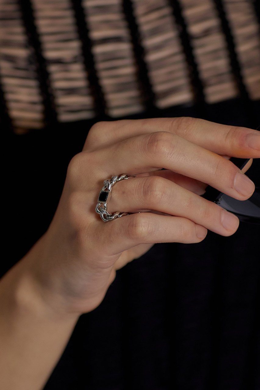 【プランク プロジェクト/PRANK PROJECT】のオニキスチェーンリング / Onyx Chain Ring 人気、トレンドファッション・服の通販 founy(ファニー) 　ファッション　Fashion　レディースファッション　Fashion for Women　ジュエリー　Jewelry　おすすめ　Recommended / Our Picks　シンプル　Simple, Minimal　チェーン　Chain, Chain Strap　other-4|ID: prp329100004953992 ipo3291000000037171718