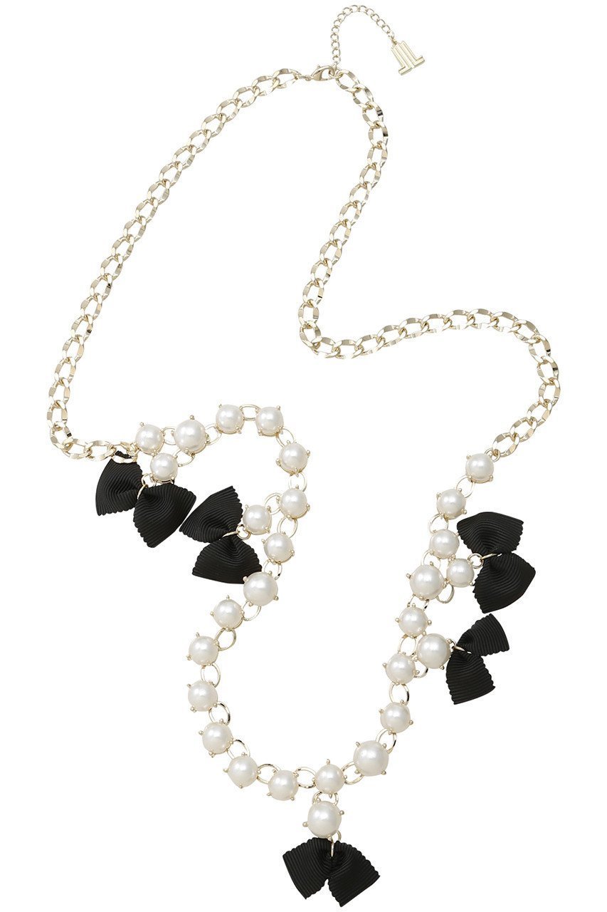 【ランバン オン ブルー/LANVIN en Bleu】のメニーリボンネックレス インテリア・キッズ・メンズ・レディースファッション・服の通販 founy(ファニー) 　ファッション　Fashion　レディースファッション　Fashion for Women　ジュエリー　Jewelry　ネックレス　Necklaces & Pendants　チェーン　Chain, Chain Strap　ネックレス　Necklace, Pendant Necklace　パーティ　Party, Party Style　パール　Pearl, Pearl Accent　フェミニン　Feminine, Girly　リボン　Ribbon, Bow　ロング　Long, Long-Length　エレガント 上品　Elegant　定番　Standard, Basic Item　ブラック|ID: prp329100004954076 ipo3291000000037172130