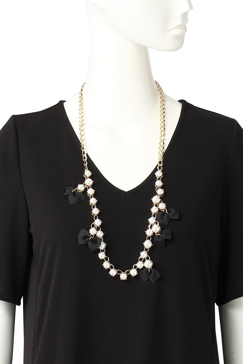 【ランバン オン ブルー/LANVIN en Bleu】のメニーリボンネックレス 人気、トレンドファッション・服の通販 founy(ファニー) 　ファッション　Fashion　レディースファッション　Fashion for Women　ジュエリー　Jewelry　ネックレス　Necklaces & Pendants　チェーン　Chain, Chain Strap　ネックレス　Necklace, Pendant Necklace　パーティ　Party, Party Style　パール　Pearl, Pearl Accent　フェミニン　Feminine, Girly　リボン　Ribbon, Bow　ロング　Long, Long-Length　エレガント 上品　Elegant　定番　Standard, Basic Item　other-2|ID: prp329100004954076 ipo3291000000037172131