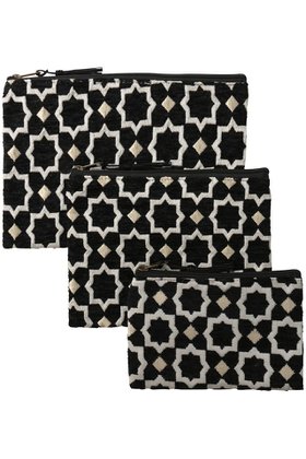 【ムムン バッグ/MUMUN BAG】のジオメトリック ジャカード ポーチ 3点セット 人気、トレンドファッション・服の通販 founy(ファニー) ファッション Fashion レディースファッション Fashion for Women ポーチ&ミニバッグ Pouches & Mini Bags ジャカード／ジャガード Jacquard, Woven Pattern ポーチ Pouch, Small Case モダン Modern, Contemporary |ID:prp329100004954254