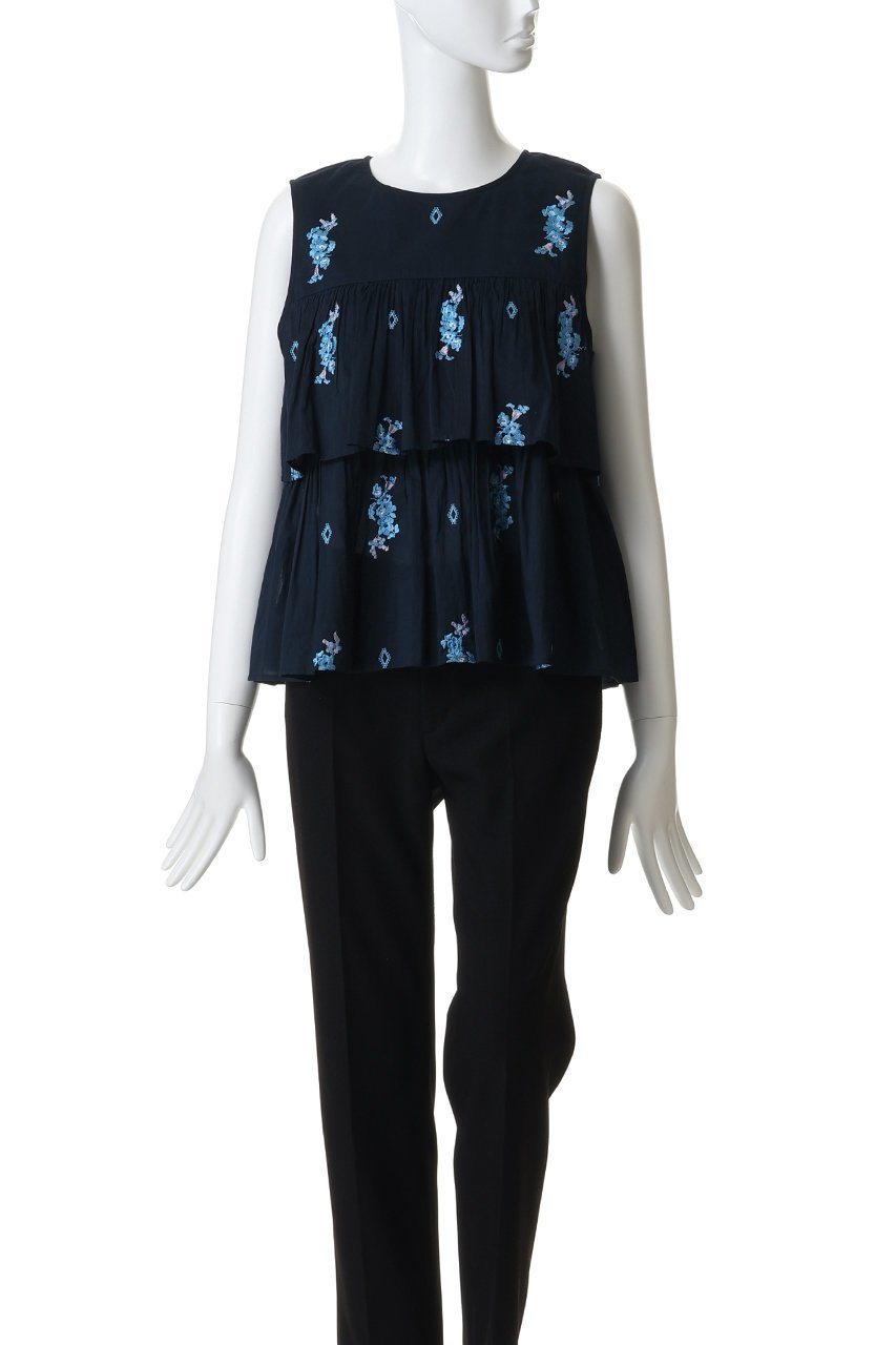 【ティアラ/Tiara】の【ne Quittez pas】別注フラワーノースリーブブラウス 人気、トレンドファッション・服の通販 founy(ファニー) 　ファッション　Fashion　レディースファッション　Fashion for Women　トップス・カットソー　Cut & Sew Tops　キャミソール&ノースリーブ　Camisoles & Sleeveless Tops　シャツ・ブラウス・オフィスカジュアル　Elegant Blouses & Button-Ups　ギャザー　Gathered, Ruffled　セットアップ　Set-Up, Coordinated Outfit　ノースリーブ　Sleeveless, No-Sleeve　エレガント 上品　Elegant　別注　Limited Edition, Custom Order　新作・新入荷　New Arrivals / New In　other-2|ID: prp329100004954338 ipo3291000000037174495