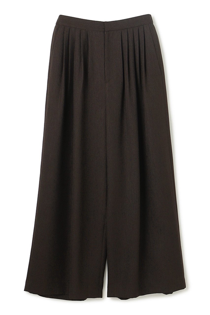 【アンクレイヴ/uncrave】のリネンライクツイル ワイドパンツ インテリア・キッズ・メンズ・レディースファッション・服の通販 founy(ファニー) 　ファッション　Fashion　レディースファッション　Fashion for Women　パンツ　Pants & Trousers　シャンブレー　Chambray, Denim-Like Fabric　ツイード　Twill, Twill Weave　フロント　Front, Front Design　ランダム　Random, Irregular　リアル　Real, Realistic　ワイド　Wide, Wide Fit　夏　Summer　新作・新入荷　New Arrivals / New In　ダークブラウン|ID: prp329100004954342 ipo3291000000037174612