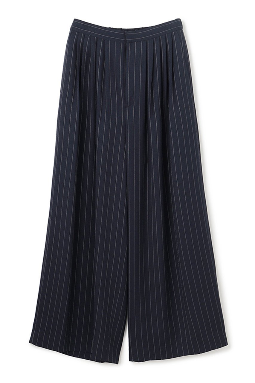 【アンクレイヴ/uncrave】のリネンライクツイル ワイドパンツ インテリア・キッズ・メンズ・レディースファッション・服の通販 founy(ファニー) 　ファッション　Fashion　レディースファッション　Fashion for Women　パンツ　Pants & Trousers　シャンブレー　Chambray, Denim-Like Fabric　ツイード　Twill, Twill Weave　フロント　Front, Front Design　ランダム　Random, Irregular　リアル　Real, Realistic　ワイド　Wide, Wide Fit　夏　Summer　新作・新入荷　New Arrivals / New In　ブラックストライプ|ID: prp329100004954342 ipo3291000000037174613