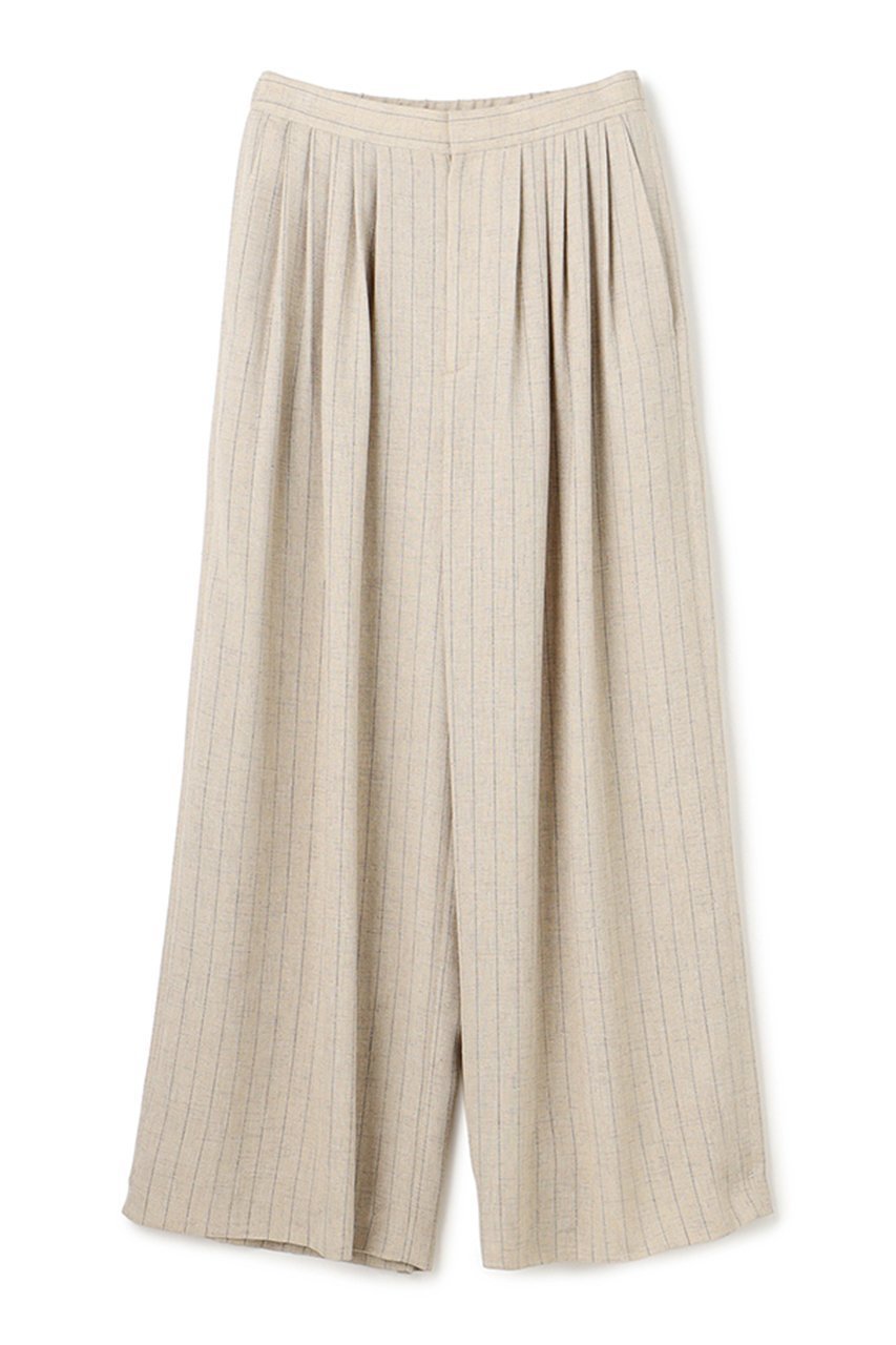 【アンクレイヴ/uncrave】のリネンライクツイル ワイドパンツ インテリア・キッズ・メンズ・レディースファッション・服の通販 founy(ファニー) 　ファッション　Fashion　レディースファッション　Fashion for Women　パンツ　Pants & Trousers　シャンブレー　Chambray, Denim-Like Fabric　ツイード　Twill, Twill Weave　フロント　Front, Front Design　ランダム　Random, Irregular　リアル　Real, Realistic　ワイド　Wide, Wide Fit　夏　Summer　新作・新入荷　New Arrivals / New In　ネイビーストライプ|ID: prp329100004954342 ipo3291000000037174614