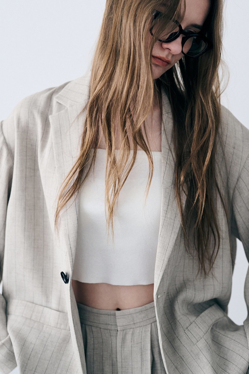 【アンクレイヴ/uncrave】のリネンライクツイル ジャケット インテリア・キッズ・メンズ・レディースファッション・服の通販 founy(ファニー) 　ファッション　Fashion　レディースファッション　Fashion for Women　アウター　Coat / Outerwear Collection　レディースジャケット・軽アウター　Jackets　カーディガン　Cardigan, Knitwear　シャンブレー　Chambray, Denim-Like Fabric　ジャケット　Jacket, Outerwear　ツイード　Twill, Twill Weave　ボトム　Bottoms, Lower Wear　ランダム　Random, Irregular　リアル　Real, Realistic　夏　Summer　新作・新入荷　New Arrivals / New In　ブラックストライプ|ID: prp329100004954344 ipo3291000000037174627