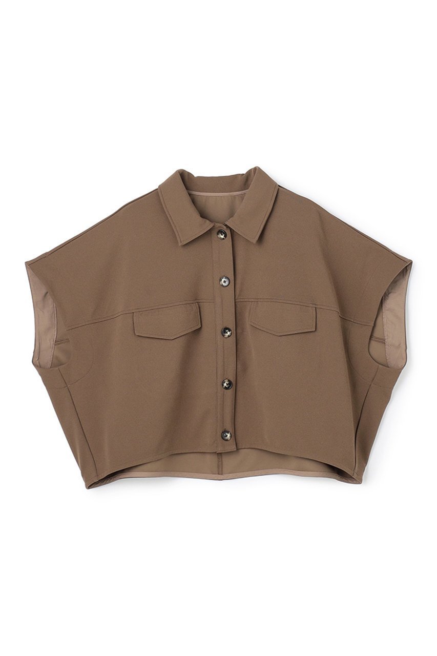 【アンクレイヴ/uncrave】のジョーゼットダブルジャージー トップス インテリア・キッズ・メンズ・レディースファッション・服の通販 founy(ファニー) 　ファッション　Fashion　レディースファッション　Fashion for Women　トップス・カットソー　Cut & Sew Tops　シャツ・ブラウス・オフィスカジュアル　Elegant Blouses & Button-Ups　ロングTシャツ・Tシャツ　Longline T-Shirts & Tees　カットソー・ベーシックTシャツ　Cut-and-Sewn Tops / Stretch Tees & Basics　ショート　Short, Short Length　ジョーゼット　Georgette, Semi-Sheer Fabric　ストレッチ　Stretch, Stretchy Fabric　スリーブ　Sleeve, Long Sleeve / Short Sleeve　ダブル　Double, Double-Breasted　フェイス　Face, Facial Design　フォルム　Silhouette, Form　ブルゾン　Blouson, Bomber Jacket　新作・新入荷　New Arrivals / New In　キャメルベージュ|ID: prp329100004954347 ipo3291000000037174642