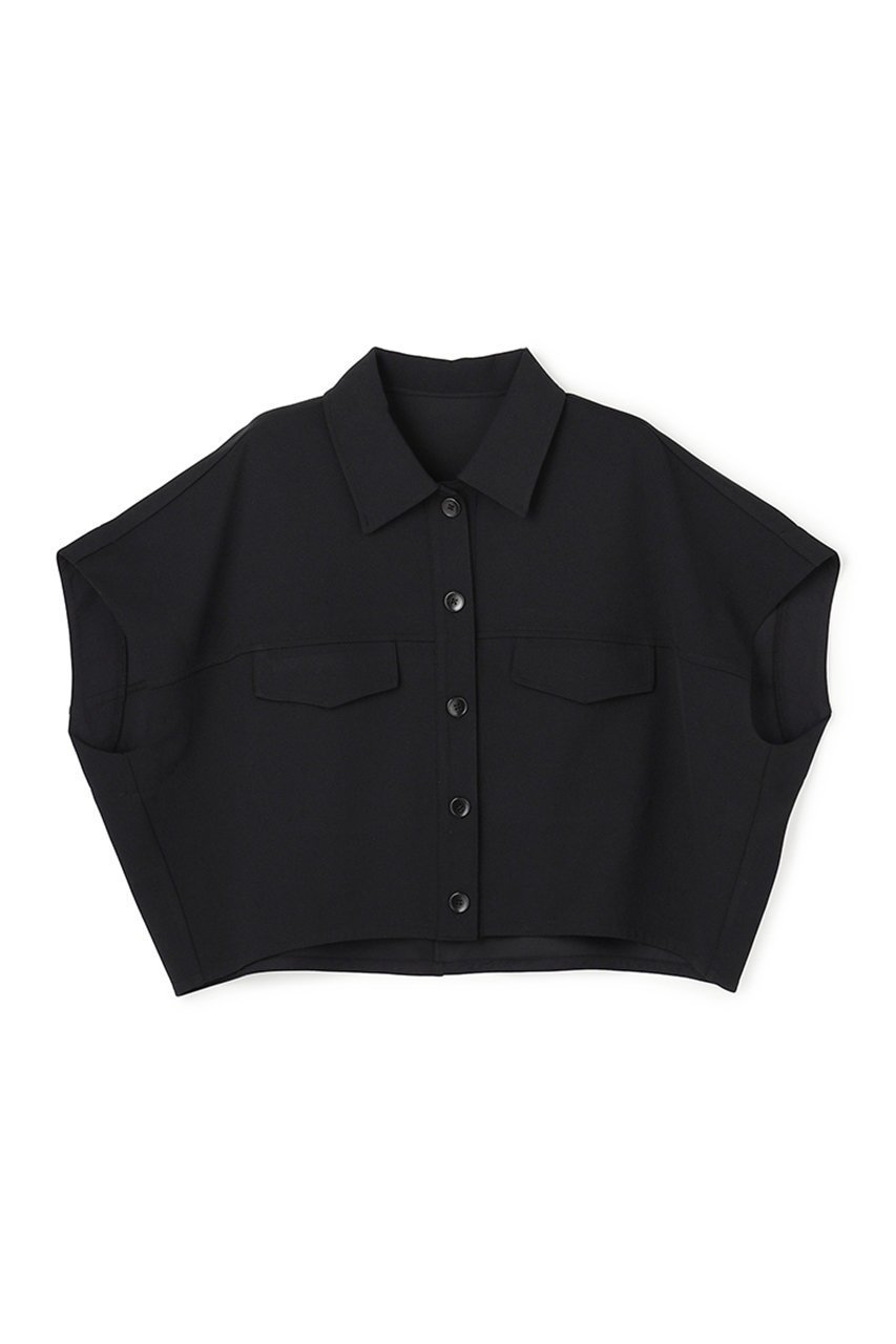 【アンクレイヴ/uncrave】のジョーゼットダブルジャージー トップス インテリア・キッズ・メンズ・レディースファッション・服の通販 founy(ファニー) 　ファッション　Fashion　レディースファッション　Fashion for Women　トップス・カットソー　Cut & Sew Tops　シャツ・ブラウス・オフィスカジュアル　Elegant Blouses & Button-Ups　ロングTシャツ・Tシャツ　Longline T-Shirts & Tees　カットソー・ベーシックTシャツ　Cut-and-Sewn Tops / Stretch Tees & Basics　ショート　Short, Short Length　ジョーゼット　Georgette, Semi-Sheer Fabric　ストレッチ　Stretch, Stretchy Fabric　スリーブ　Sleeve, Long Sleeve / Short Sleeve　ダブル　Double, Double-Breasted　フェイス　Face, Facial Design　フォルム　Silhouette, Form　ブルゾン　Blouson, Bomber Jacket　新作・新入荷　New Arrivals / New In　ブラック|ID: prp329100004954347 ipo3291000000037174644