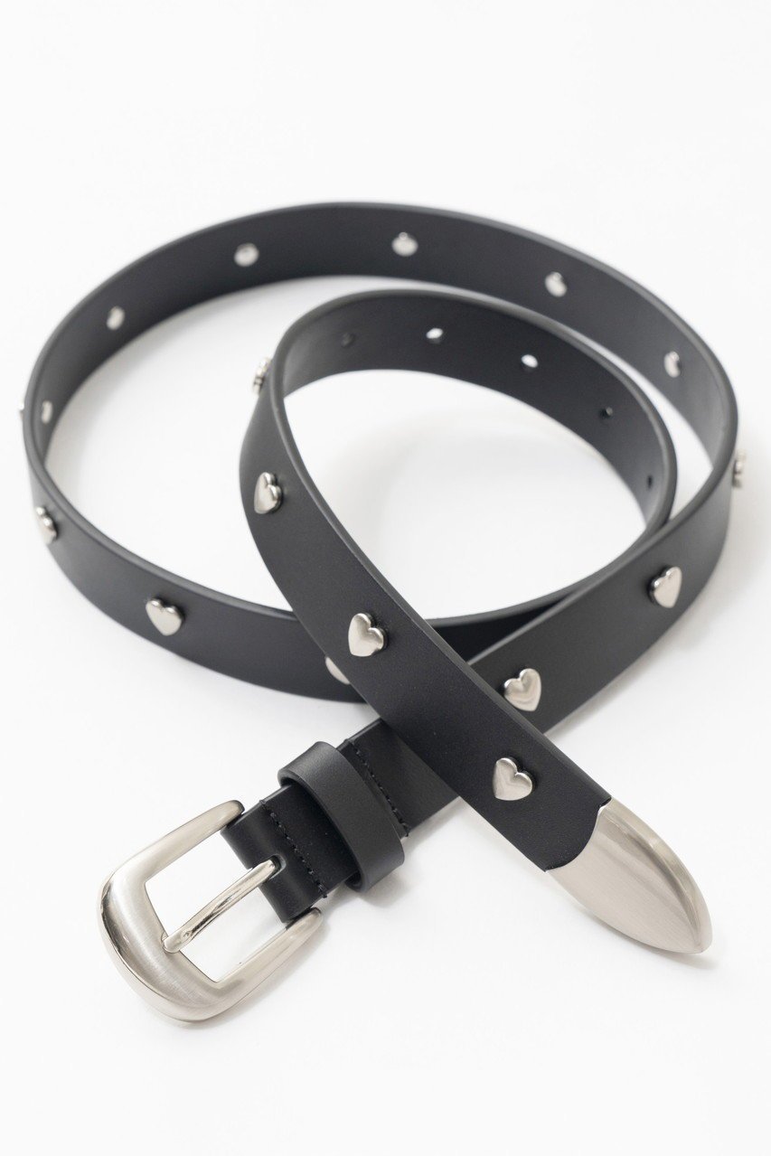 【メゾンスペシャル/MAISON SPECIAL】のHeart Belt/ハートベルト インテリア・キッズ・メンズ・レディースファッション・服の通販 founy(ファニー) 　ファッション　Fashion　レディースファッション　Fashion for Women　ベルト&ウエストマーク　Belts & Waist Accessories　おすすめ　Recommended / Our Picks　サテン　Satin, Glossy Fabric　スタッズ　Studs, Metal Accents　BLK(ブラック)|ID: prp329100004954433 ipo3291000000037175331