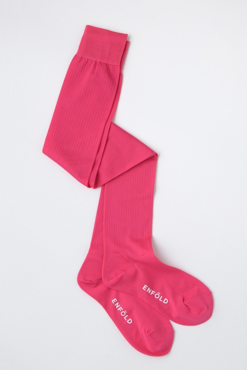 【エンフォルド/ENFOLD】のRIB KNEE-SOCKS インテリア・キッズ・メンズ・レディースファッション・服の通販 founy(ファニー) 　ファッション　Fashion　レディースファッション　Fashion for Women　ソックス&靴下　Socks & Hosiery　レッグウェア・ストッキング　Legwear & Hosiery　おすすめ　Recommended / Our Picks　ソックス　Socks, Hosiery　春　Spring　ピンク|ID: prp329100004954573 ipo3291000000037176253