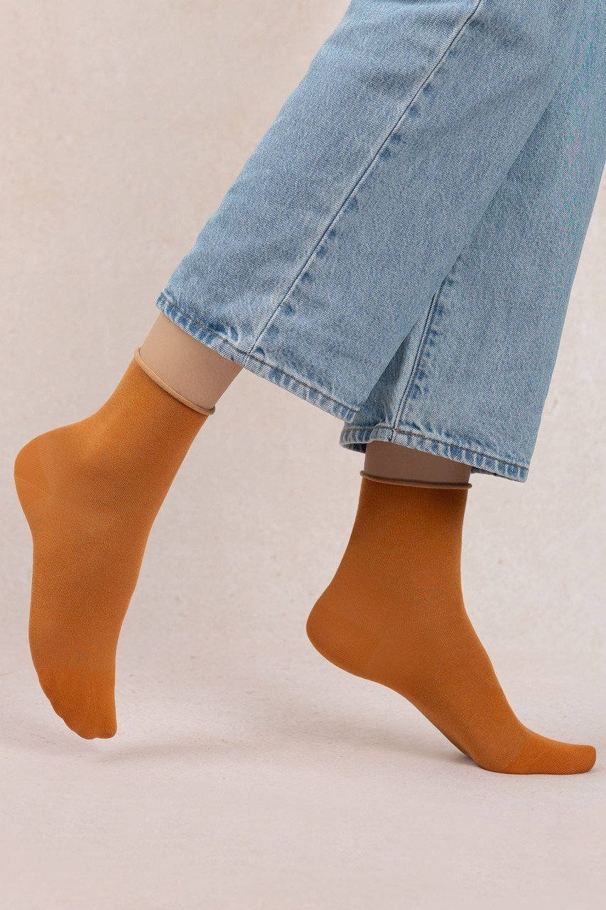 【ブルーフォレ/BLEUFORET】の6593 ソリッドベルベットコットンアンクルソックス インテリア・キッズ・メンズ・レディースファッション・服の通販 founy(ファニー) 　ファッション　Fashion　レディースファッション　Fashion for Women　ソックス&靴下　Socks & Hosiery　レッグウェア・ストッキング　Legwear & Hosiery　ショート　Short, Short Length　ソックス　Socks, Hosiery　フラット　Flat, Flat Shoes　フランス　France, French　ベルベット　Velvet, Velvety　定番　Standard, Basic Item　オレンジ|ID: prp329100004954626 ipo3291000000037176572