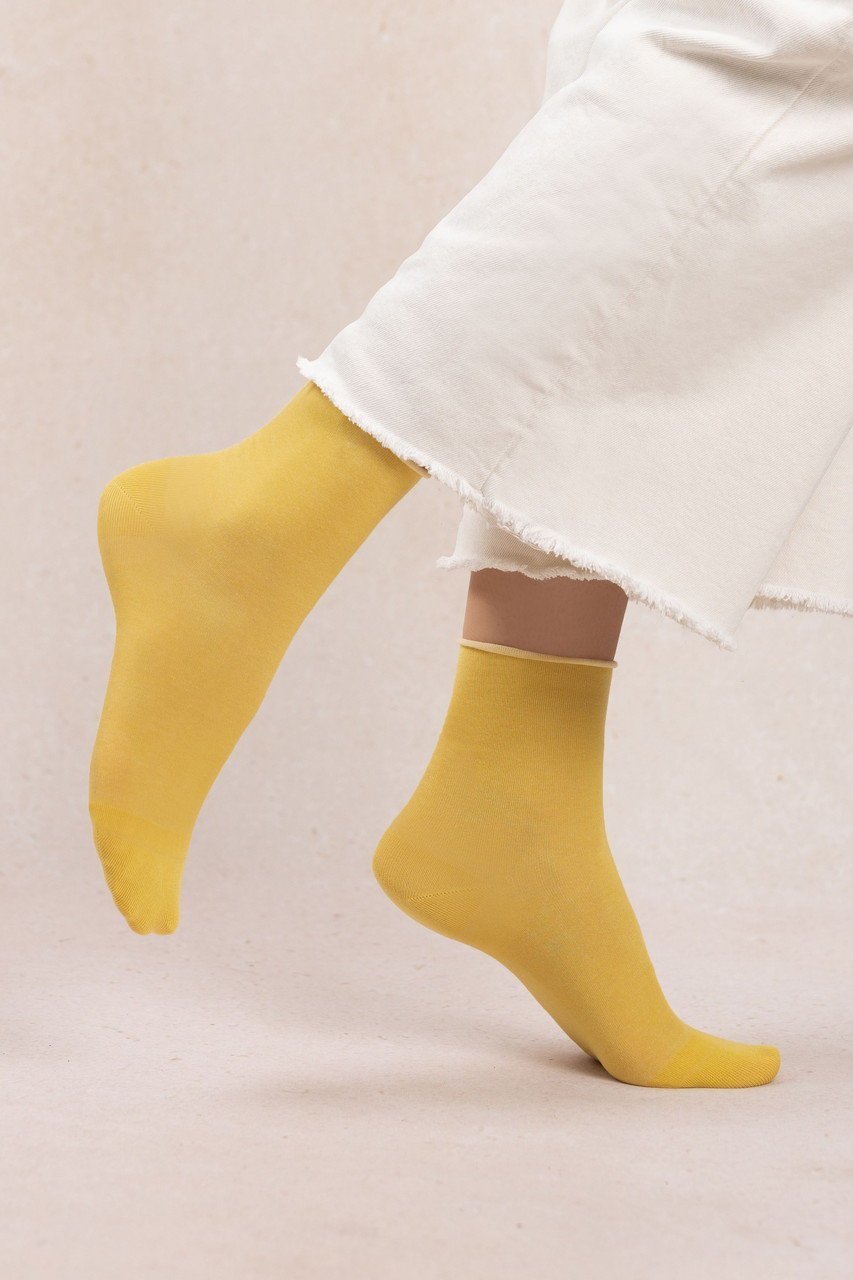【ブルーフォレ/BLEUFORET】の6593 ソリッドベルベットコットンアンクルソックス インテリア・キッズ・メンズ・レディースファッション・服の通販 founy(ファニー) 　ファッション　Fashion　レディースファッション　Fashion for Women　ソックス&靴下　Socks & Hosiery　レッグウェア・ストッキング　Legwear & Hosiery　ショート　Short, Short Length　ソックス　Socks, Hosiery　フラット　Flat, Flat Shoes　フランス　France, French　ベルベット　Velvet, Velvety　定番　Standard, Basic Item　イエロー|ID: prp329100004954626 ipo3291000000037176573