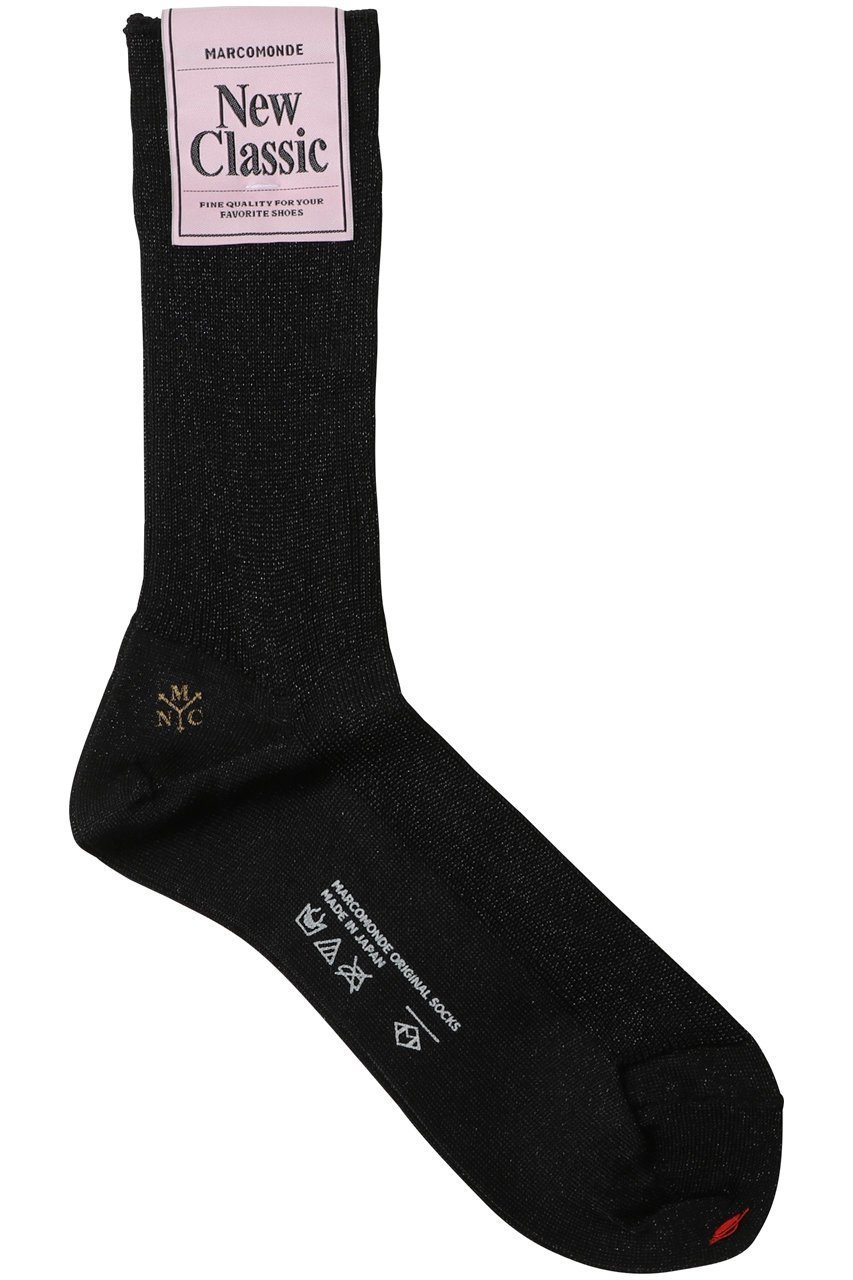 【プルミエ アロンディスモン/1er Arrondissement】の【MARCOMONDE】ラメソックス インテリア・キッズ・メンズ・レディースファッション・服の通販 founy(ファニー) 　ファッション　Fashion　レディースファッション　Fashion for Women　ソックス&靴下　Socks & Hosiery　レッグウェア・ストッキング　Legwear & Hosiery　ソックス　Socks, Hosiery　ベーシック　Basic, Essential　ミドル　Middle Length, Mid Height　ブラック|ID: prp329100004954640 ipo3291000000037176647