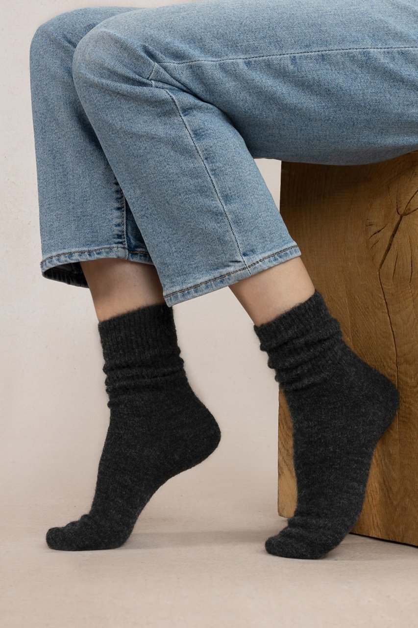 【ブルーフォレ/BLEUFORET】の6456 ウールソックス インテリア・キッズ・メンズ・レディースファッション・服の通販 founy(ファニー) 　ファッション　Fashion　レディースファッション　Fashion for Women　ソックス&靴下　Socks & Hosiery　レッグウェア・ストッキング　Legwear & Hosiery　ソックス　Socks, Hosiery　モコモコ　Fuzzy, Fluffy　定番　Standard, Basic Item　防寒　Cold Protection, Winter-Ready　ダークグレー|ID: prp329100004954700 ipo3291000000037177037