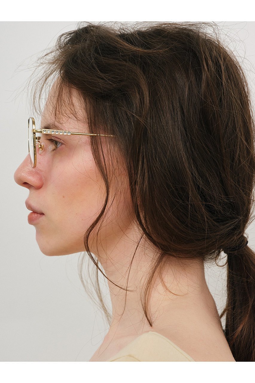 【ヘイップ/heyep】のAviator Glasses with Rhinestones&Logo 人気、トレンドファッション・服の通販 founy(ファニー) 　ファッション　Fashion　レディースファッション　Fashion for Women　サングラス&メガネ　Sunglasses & Eyewear　エレガント 上品　Elegant　クラシック　Classic, Timeless Style　ストーン　Stone, Gem-Like　フォルム　Silhouette, Form　other-2|ID: prp329100004954773 ipo3291000000037177536