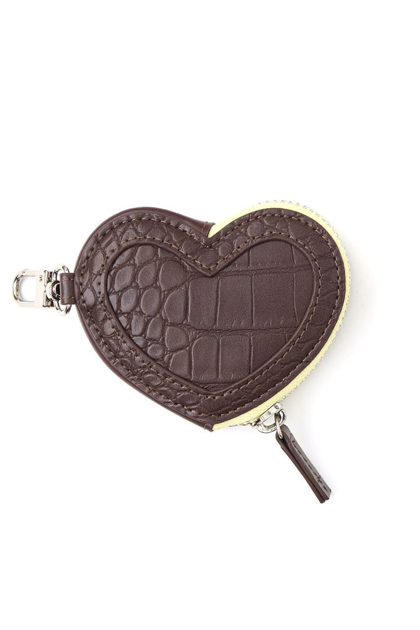 【エジュー/ajew】のajew croco heart pouch インテリア・キッズ・メンズ・レディースファッション・服の通販 founy(ファニー) 　ファッション　Fashion　レディースファッション　Fashion for Women　ポーチ&ミニバッグ　Pouches & Mini Bags　アクセサリー　Fashion Accessories　クロコ　Crocodile, Croc Embossed　シルバー　Silver, Metallic Silver　スマホケース　Smartphone Case　ポーチ　Pouch, Small Case　エスプレッソ|ID: prp329100004954835 ipo3291000000037177918
