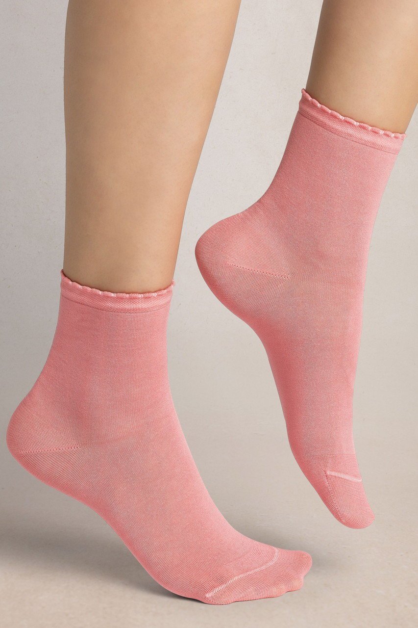 【ブルーフォレ/BLEUFORET】の6401 ソリッドカラー マーセライズドコットンアンクルソックス インテリア・キッズ・メンズ・レディースファッション・服の通販 founy(ファニー) 　ファッション　Fashion　レディースファッション　Fashion for Women　ソックス&靴下　Socks & Hosiery　レッグウェア・ストッキング　Legwear & Hosiery　ショート　Short, Short Length　ソックス　Socks, Hosiery　フラット　Flat, Flat Shoes　フランス　France, French　エレガント 上品　Elegant　再入荷　Restock / Back in Stock　定番　Standard, Basic Item　ピンク|ID: prp329100004954922 ipo3291000000037178477