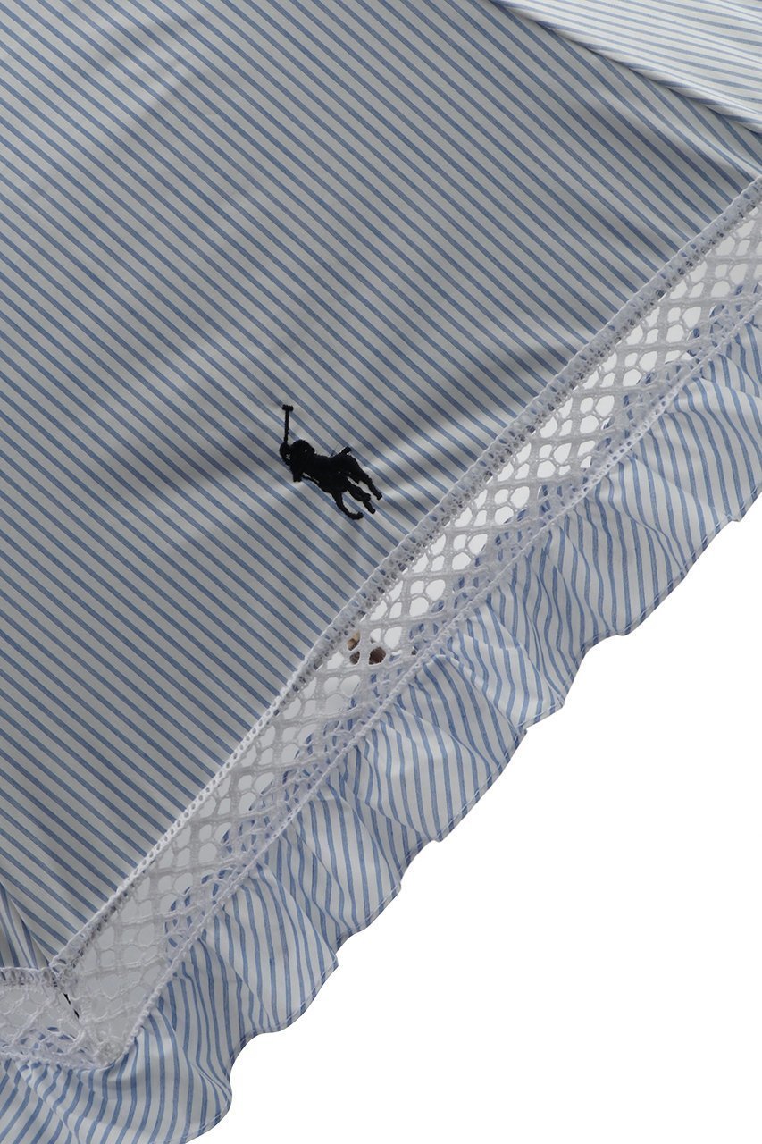 【ポロラルフローレン/POLO RALPH LAUREN】の晴雨兼用 先染めストライプ×フリル楽折傘 人気、トレンドファッション・服の通販 founy(ファニー) 　ファッション　Fashion　レディースファッション　Fashion for Women　レイングッズ・傘・晴雨兼用傘　Umbrellas & Rain Gear　ウッド　Wooden Design　ストライプ　Stripe, Striped Pattern　ハンカチ　Handkerchief, Hanky　フリル　Frill, Ruffle　傘　Umbrella, Parasol　夏　Summer　時計　Watch, Wristwatch　other-6|ID: prp329100004954934 ipo3291000000037178565