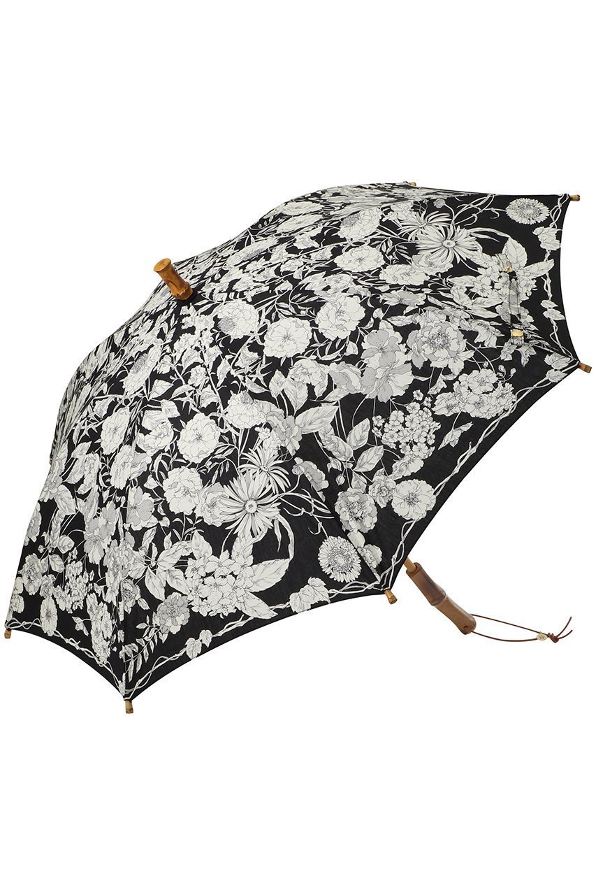 【マルティニーク/martinique】の【manipuri】日傘 インテリア・キッズ・メンズ・レディースファッション・服の通販 founy(ファニー) 　ファッション　Fashion　レディースファッション　Fashion for Women　レイングッズ・傘・晴雨兼用傘　Umbrellas & Rain Gear　シンプル　Simple, Minimal　ハンカチ　Handkerchief, Hanky　フラワー　Flower, Floral　プリント　Print, Printed Pattern　エレガント 上品　Elegant　傘　Umbrella, Parasol　夏　Summer　日傘　Parasol, UV Umbrella　時計　Watch, Wristwatch　ブラック|ID: prp329100004954963 ipo3291000000037178757