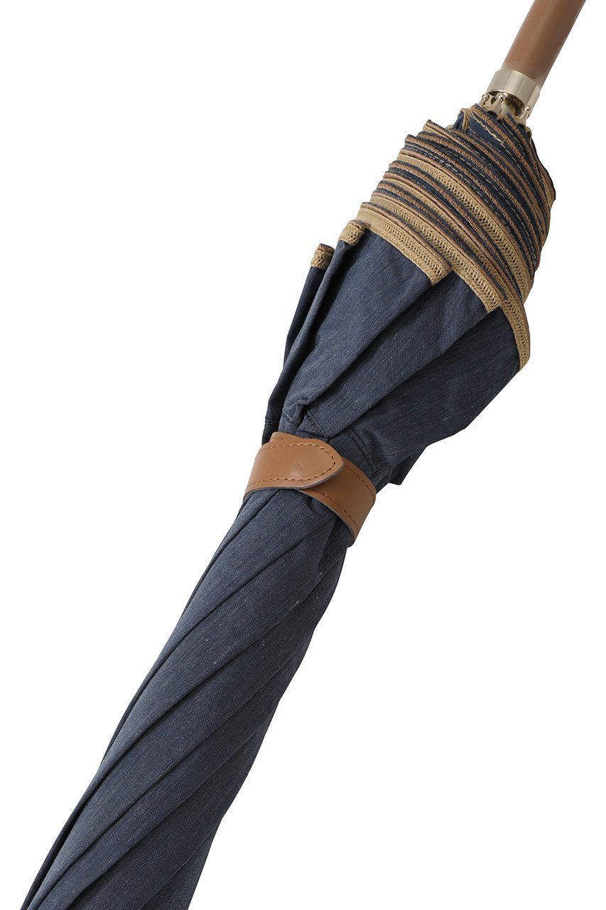 【グレイシー/Gracy】の晴雨兼用ショート長傘 Denim frill 人気、トレンドファッション・服の通販 founy(ファニー) 　ファッション　Fashion　レディースファッション　Fashion for Women　レイングッズ・傘・晴雨兼用傘　Umbrellas & Rain Gear　ショート　Short, Short Length　デニム　Denim, Jeans Material　ハンカチ　Handkerchief, Hanky　バランス　Balance, Style Balance　パイピング　Piping, Trim Design　フリル　Frill, Ruffle　傘　Umbrella, Parasol　夏　Summer　時計　Watch, Wristwatch　other-3|ID: prp329100004955014 ipo3291000000037179137