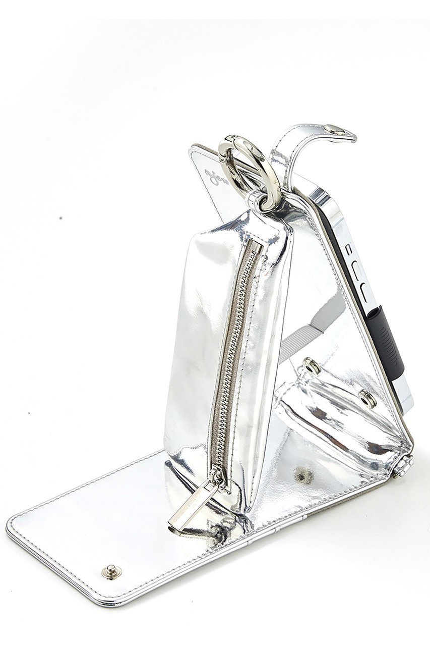 【エジュー/ajew】のajew HOLIDAY vertical zipphone case shoulder 人気、トレンドファッション・服の通販 founy(ファニー) 　ファッション　Fashion　レディースファッション　Fashion for Women　シルバー　Silver, Metallic Silver　シンプル　Simple, Minimal　定番　Standard, Basic Item　手帳　Planner, Notebook　ポケット　Pocket, Pocket Detail　メタル　Metal, Metal Parts　other-3|ID: prp329100004955164 ipo3291000000037180223