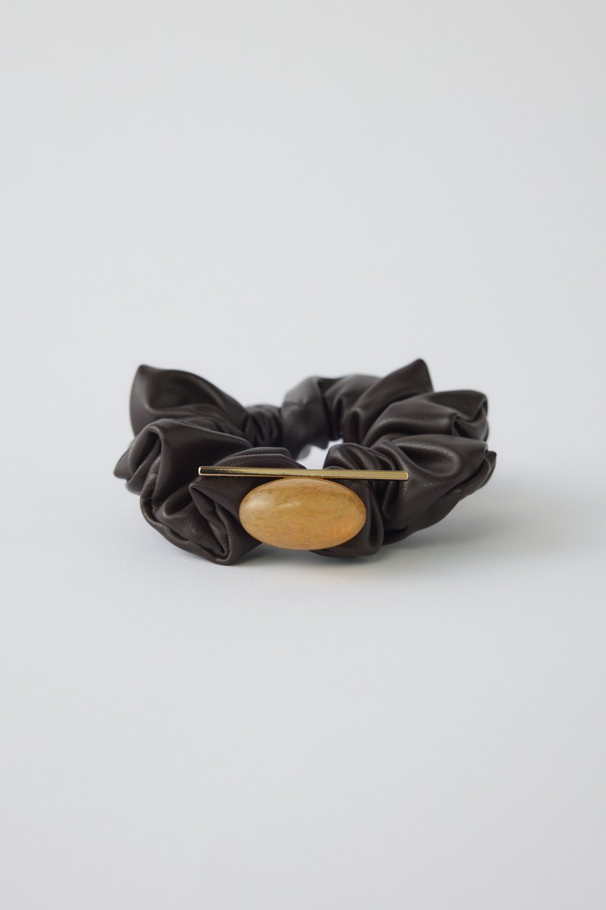 【リムアーク/RIM.ARK】のNatural stone scrunchie/シュシュ インテリア・キッズ・メンズ・レディースファッション・服の通販 founy(ファニー) 　ファッション　Fashion　レディースファッション　Fashion for Women　シュシュ&ヘアアクセ/ヘアアレンジ　Scrunchies & Hair Accessories　アクセサリー　Fashion Accessories　オーバル　Oval Design　シンプル　Simple, Minimal　ダークブラウン|ID: prp329100004955255 ipo3291000000037180861