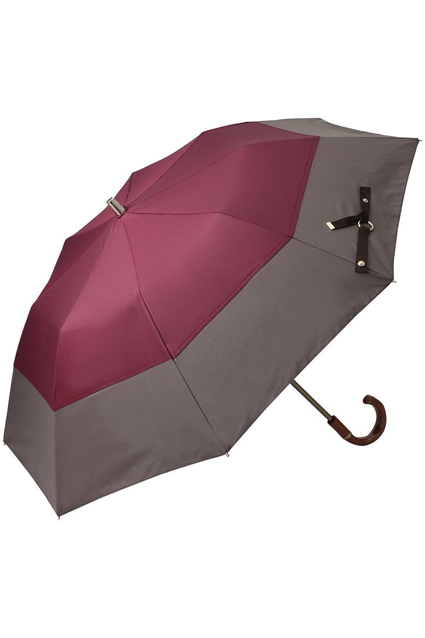 【グレイシー/Gracy】のTender bicolor 晴雨兼用日傘 2段折りたたみ傘 インテリア・キッズ・メンズ・レディースファッション・服の通販 founy(ファニー) 　ファッション　Fashion　レディースファッション　Fashion for Women　レイングッズ・傘・晴雨兼用傘　Umbrellas & Rain Gear　ウッド　Wooden Design　コンパクト　Compact, Small Size　シンプル　Simple, Minimal　ハンカチ　Handkerchief, Hanky　エレガント 上品　Elegant　傘　Umbrella, Parasol　日傘　Parasol, UV Umbrella　時計　Watch, Wristwatch　アマラント×ディープトープ|ID: prp329100004955394 ipo3291000000037181827