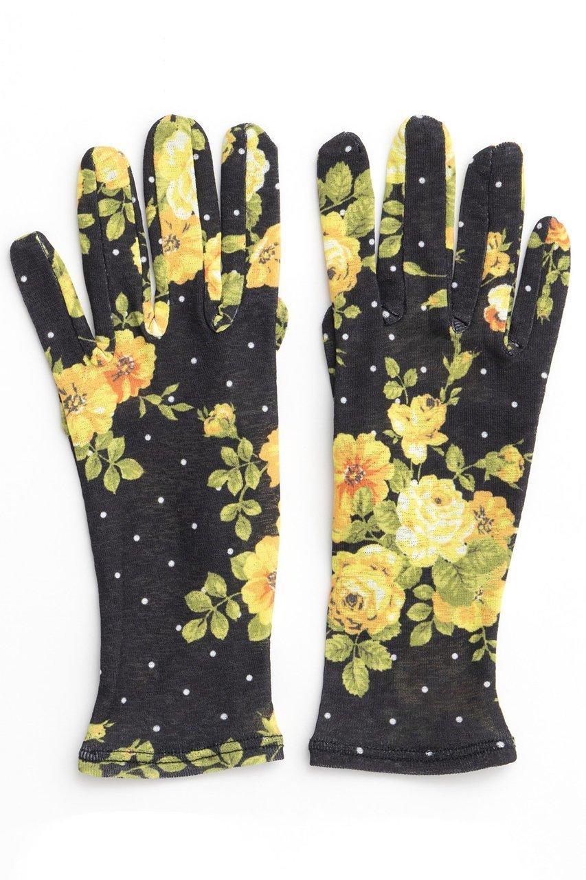【メゾンスペシャル/MAISON SPECIAL】のFlower Dot Print Glove/フラワードットプリントグローブ インテリア・キッズ・メンズ・レディースファッション・服の通販 founy(ファニー) 　ファッション　Fashion　レディースファッション　Fashion for Women　おすすめ　Recommended / Our Picks　タイツ　Tights, Legwear　フラワー　Flower, Floral　プリント　Print, Printed Pattern　ラグジュアリー　Luxury, Elegant　YEL(イエロー)|ID: prp329100004955441 ipo3291000000037182172