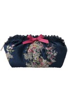【イクコ/IKUKO】のリップル花柄プリント メイクポーチ ネイビー|ID: prp329100004955455 ipo3291000000037182293