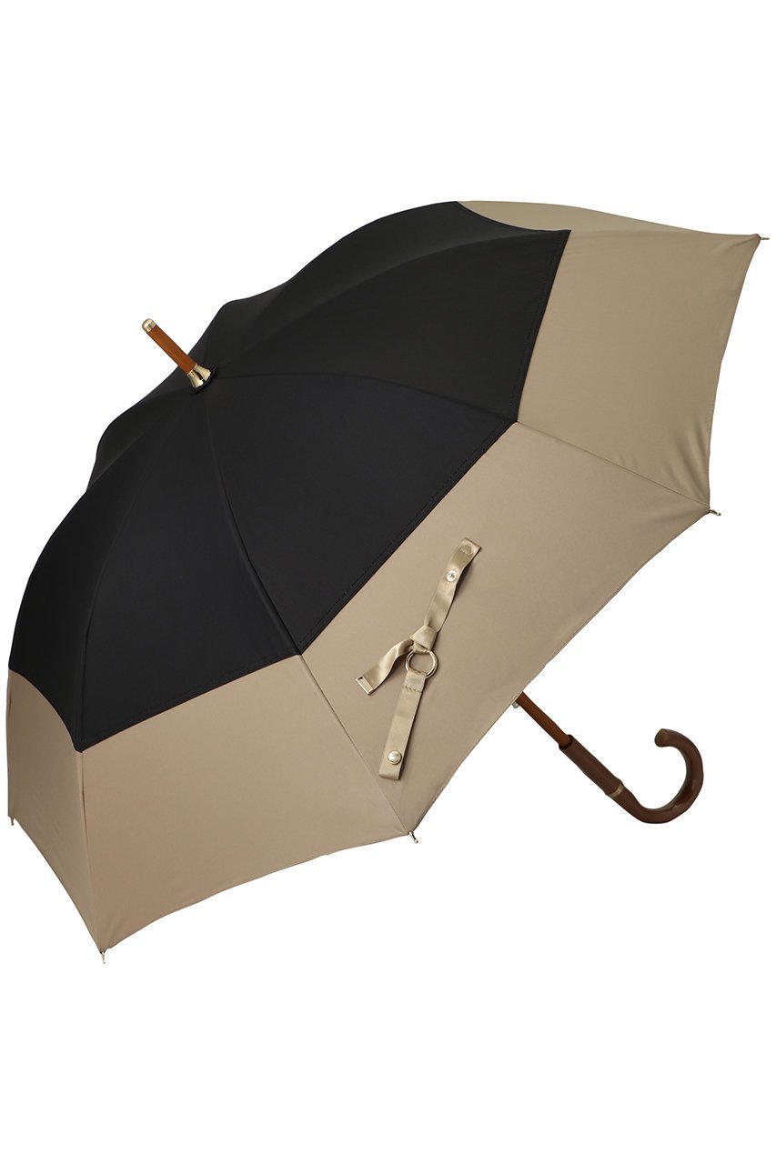 【グレイシー/Gracy】のTender bicolor 晴雨兼用日傘 ショート長傘 インテリア・キッズ・メンズ・レディースファッション・服の通販 founy(ファニー) 　ファッション　Fashion　レディースファッション　Fashion for Women　レイングッズ・傘・晴雨兼用傘　Umbrellas & Rain Gear　エレガント 上品　Elegant　ショート　Short, Short Length　シンプル　Simple, Minimal　スタイリッシュ　Stylish, Fashionable　トレンド　Trend, Trending Now　ハンカチ　Handkerchief, Hanky　モダン　Modern, Contemporary　傘　Umbrella, Parasol　日傘　Parasol, UV Umbrella　時計　Watch, Wristwatch　ブラック×オーク|ID: prp329100004955460 ipo3291000000037182331