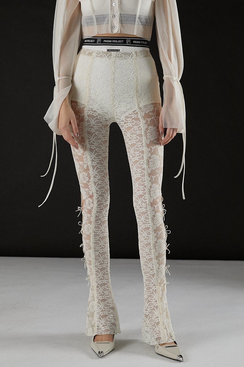 【プランク プロジェクト/PRANK PROJECT】のレースフレアレギンス / Lace Flare Leggings 人気、トレンドファッション・服の通販 founy(ファニー) 　ファッション　Fashion　レディースファッション　Fashion for Women　パンツ　Pants & Trousers　レギンス　Leggings & Stretch Pants　レッグウェア・ストッキング　Legwear & Hosiery　おすすめ　Recommended / Our Picks　くるぶし　Ankle-Length　ストレッチ　Stretch, Stretchy Fabric　フレア　Flare, Flared　リボン　Ribbon, Bow　レギンス　Leggings, Stretch Pants　レース　Lace, Lace Fabric　other-8|ID: prp329100004955489 ipo3291000000037182549