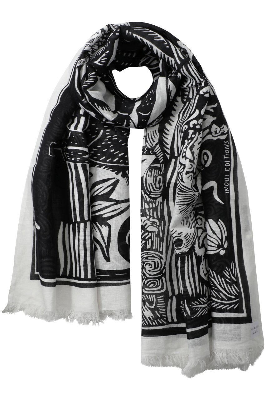 【プレインピープル/PLAIN PEOPLE】の【INOUI EDITIONS】DUFYストール インテリア・キッズ・メンズ・レディースファッション・服の通販 founy(ファニー) 　ファッション　Fashion　レディースファッション　Fashion for Women　ストール　Soft & Warm Scarves　マフラー・スヌード / 冬小物の定番　Scarves & Mufflers　ストール　Stole, Wrap　フランス　France, French　プリント　Print, Printed Pattern　マフラー　Scarf, Muffler　リネン　Linen, Linen Fabric　人気　Popular, Best Seller　ブラック|ID: prp329100004955531 ipo3291000000037182811