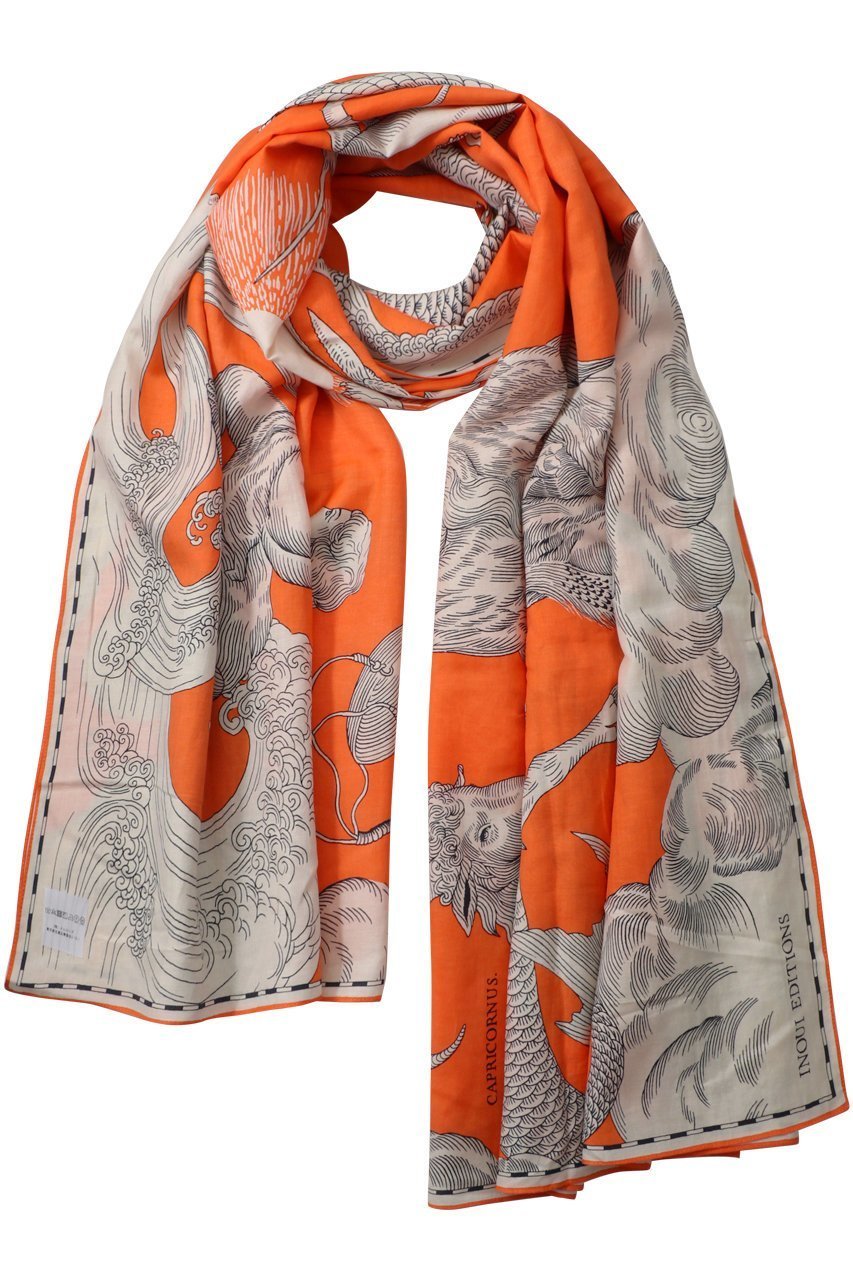 【プレインピープル/PLAIN PEOPLE】の【INOUI EDITIONS】ASTROLOGIEストール インテリア・キッズ・メンズ・レディースファッション・服の通販 founy(ファニー) 　ファッション　Fashion　レディースファッション　Fashion for Women　ストール　Soft & Warm Scarves　マフラー・スヌード / 冬小物の定番　Scarves & Mufflers　なめらか　Smooth, Silky Texture　ストール　Stole, Wrap　フランス　France, French　プリント　Print, Printed Pattern　マフラー　Scarf, Muffler　エレガント 上品　Elegant　人気　Popular, Best Seller　オレンジ|ID: prp329100004955547 ipo3291000000037182917