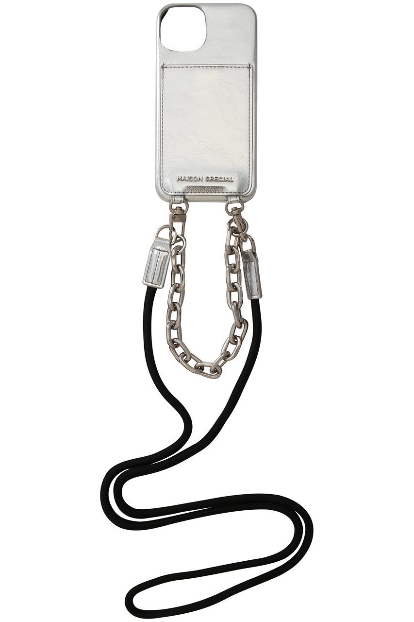 【メゾンスペシャル/MAISON SPECIAL】のMultifabric iPhone Case/マルチファブリックiPhoneケース インテリア・キッズ・メンズ・レディースファッション・服の通販 founy(ファニー) 　ファッション　Fashion　レディースファッション　Fashion for Women　エナメル　Patent Leather　カラフル　Colorful Design　ショルダー　Shoulder, Shoulder Strap　シリコン　Silicone, Silicone Material　シンプル　Simple, Minimal　パイソン　Python, Snakeskin Pattern　フェイクレザー　Faux Leather, PU Leather　プレート　Plate, Dish　ポケット　Pocket, Pocket Detail　メタリック　Metallic, Shiny Finish　レオパード　Leopard, Animal Print　iPhone アイフォーン　iPhone　SLV(シルバー)|ID: prp329100004955554 ipo3291000000037182955