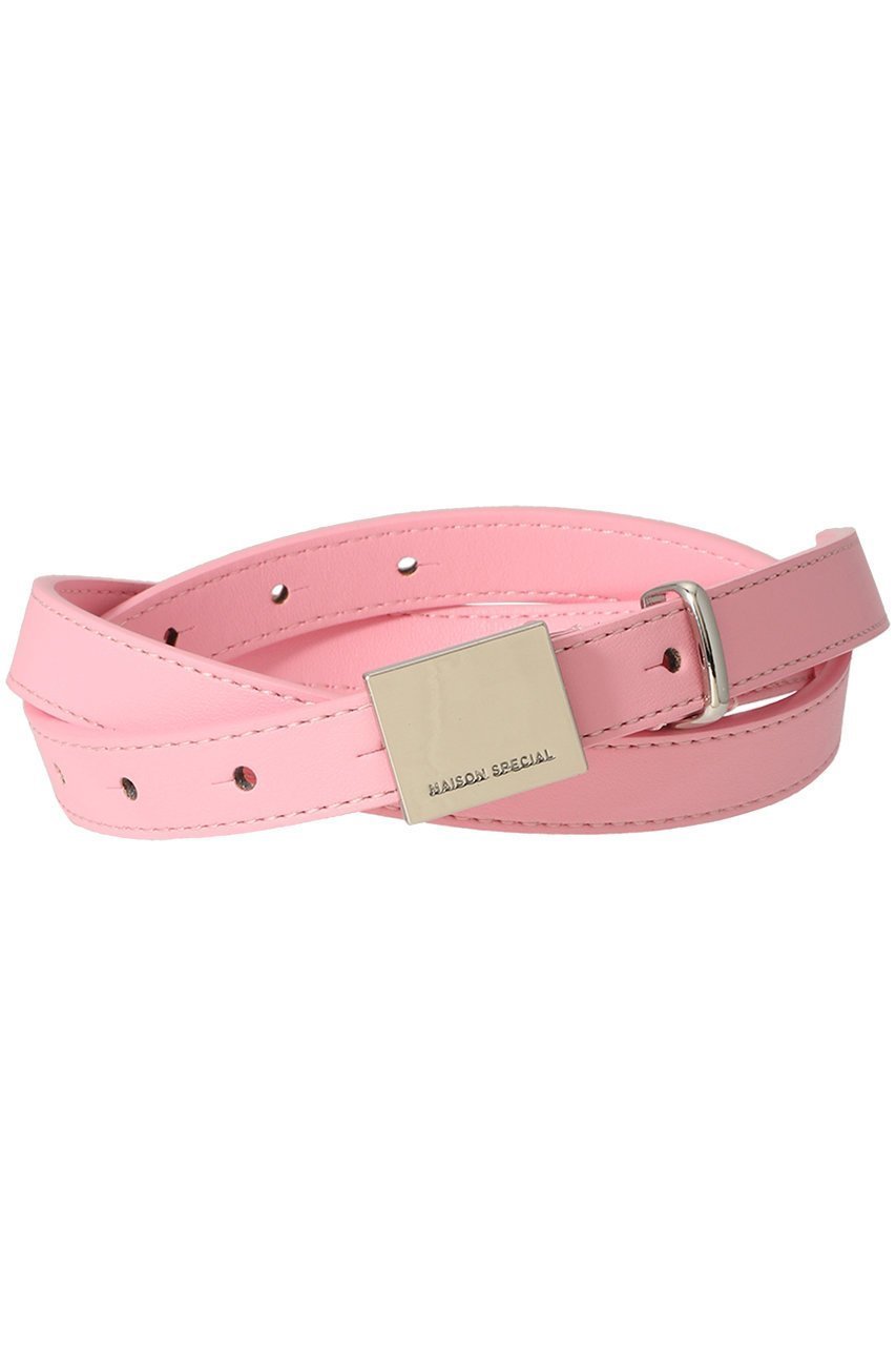 【メゾンスペシャル/MAISON SPECIAL】のPlate Logo Belt/プレートロゴベルト インテリア・キッズ・メンズ・レディースファッション・服の通販 founy(ファニー) 　ファッション　Fashion　レディースファッション　Fashion for Women　ベルト&ウエストマーク　Belts & Waist Accessories　シンプル　Simple, Minimal　ジャケット　Jacket, Outerwear　フェイクレザー　Faux Leather, PU Leather　プレート　Plate, Dish　メタル　Metal, Metal Parts　リアル　Real, Realistic　PNK(ピンク)|ID: prp329100004955583 ipo3291000000037183136