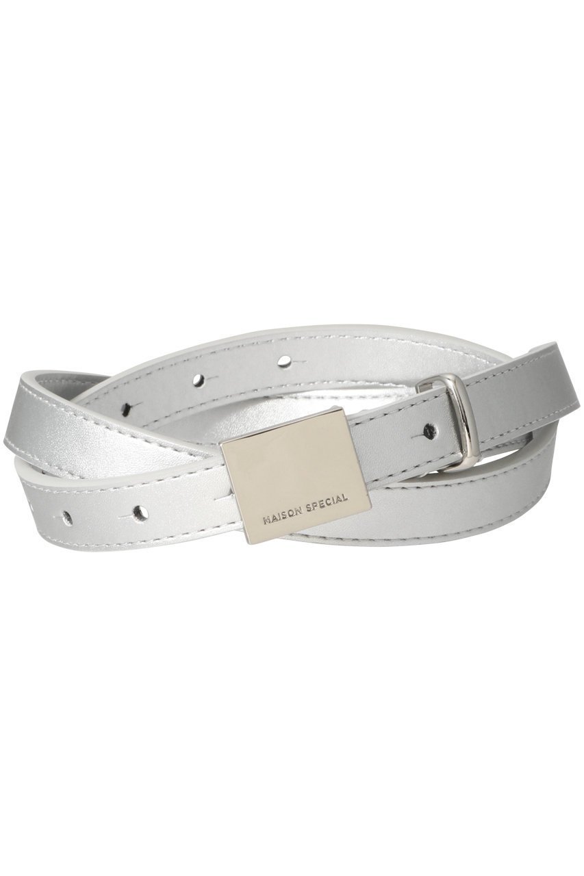 【メゾンスペシャル/MAISON SPECIAL】のPlate Logo Belt/プレートロゴベルト インテリア・キッズ・メンズ・レディースファッション・服の通販 founy(ファニー) 　ファッション　Fashion　レディースファッション　Fashion for Women　ベルト&ウエストマーク　Belts & Waist Accessories　シンプル　Simple, Minimal　ジャケット　Jacket, Outerwear　フェイクレザー　Faux Leather, PU Leather　プレート　Plate, Dish　メタル　Metal, Metal Parts　リアル　Real, Realistic　SLV(シルバー)|ID: prp329100004955583 ipo3291000000037183138