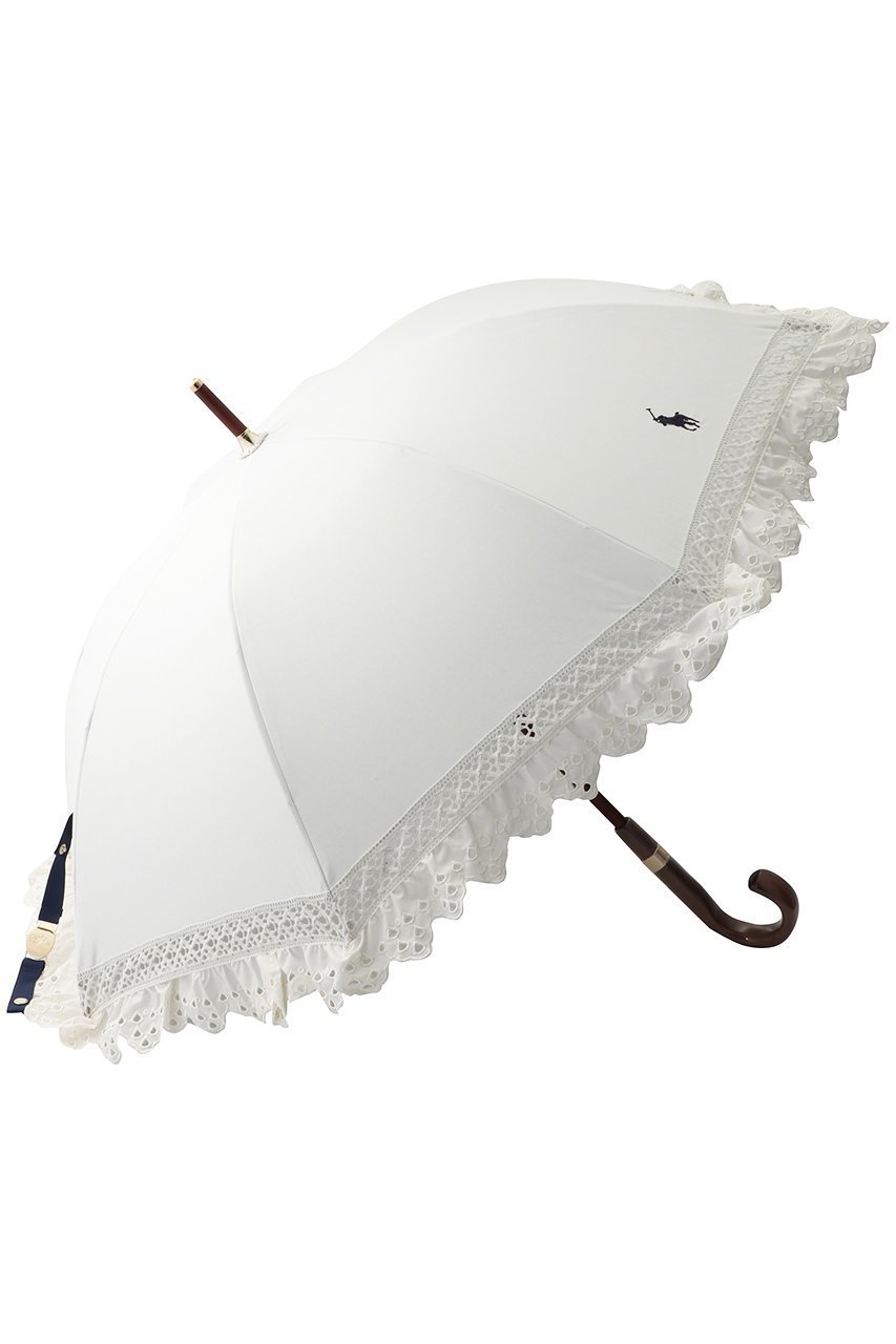 【ポロラルフローレン/POLO RALPH LAUREN】の晴雨兼用エンブロイダリーフリルショート傘 人気、トレンドファッション・服の通販 founy(ファニー) 　ファッション　Fashion　レディースファッション　Fashion for Women　レイングッズ・傘・晴雨兼用傘　Umbrellas & Rain Gear　ウッド　Wooden Design　シアー　Sheer, See-Through　ハンカチ　Handkerchief, Hanky　フリル　Frill, Ruffle　レース　Lace, Lace Fabric　ワンポイント　One Point, Statement Accent　エレガント 上品　Elegant　傘　Umbrella, Parasol　時計　Watch, Wristwatch　 other-1|ID: prp329100004955643 ipo3291000000037183557